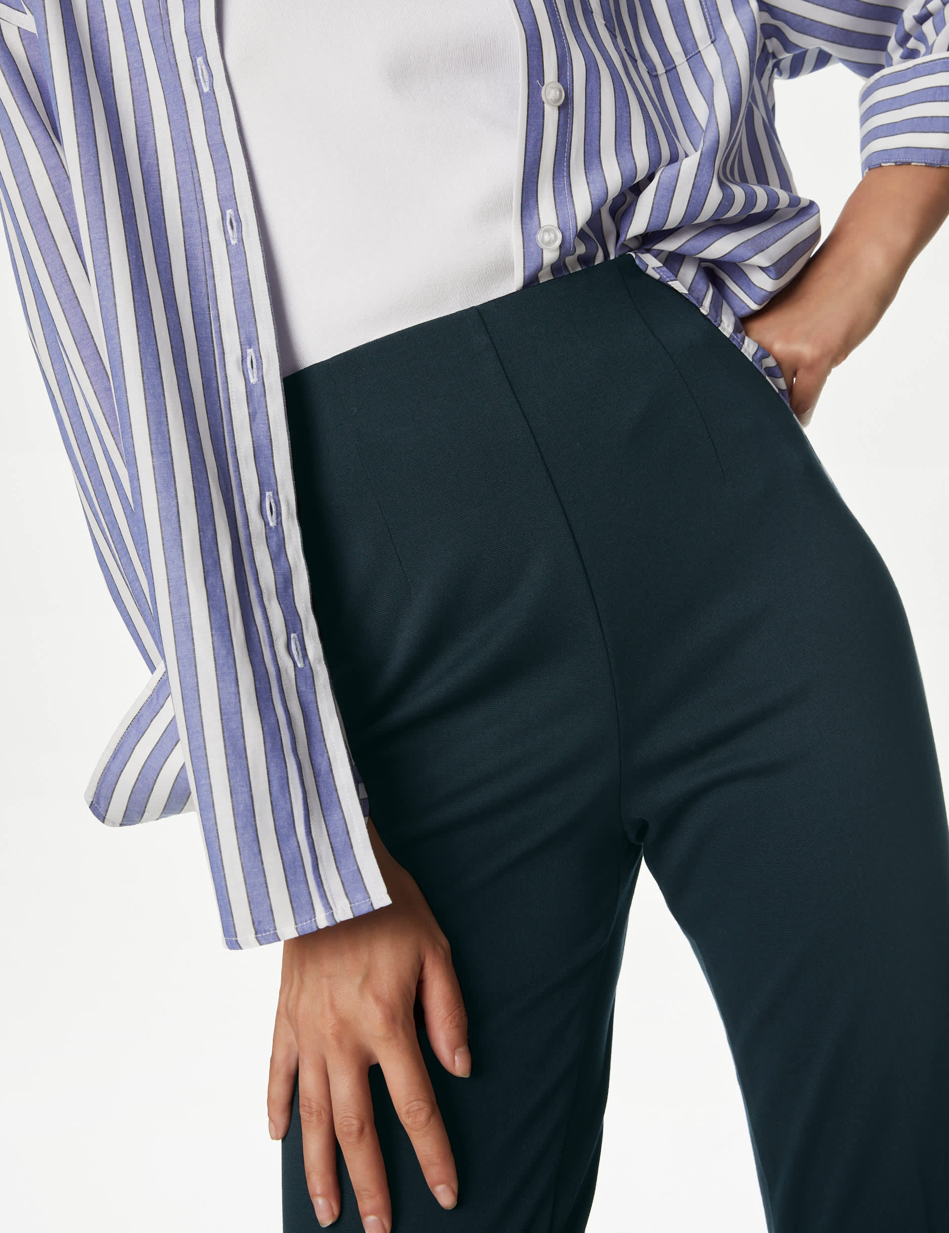 M&S Women's Jersey Straight Leg Trousers