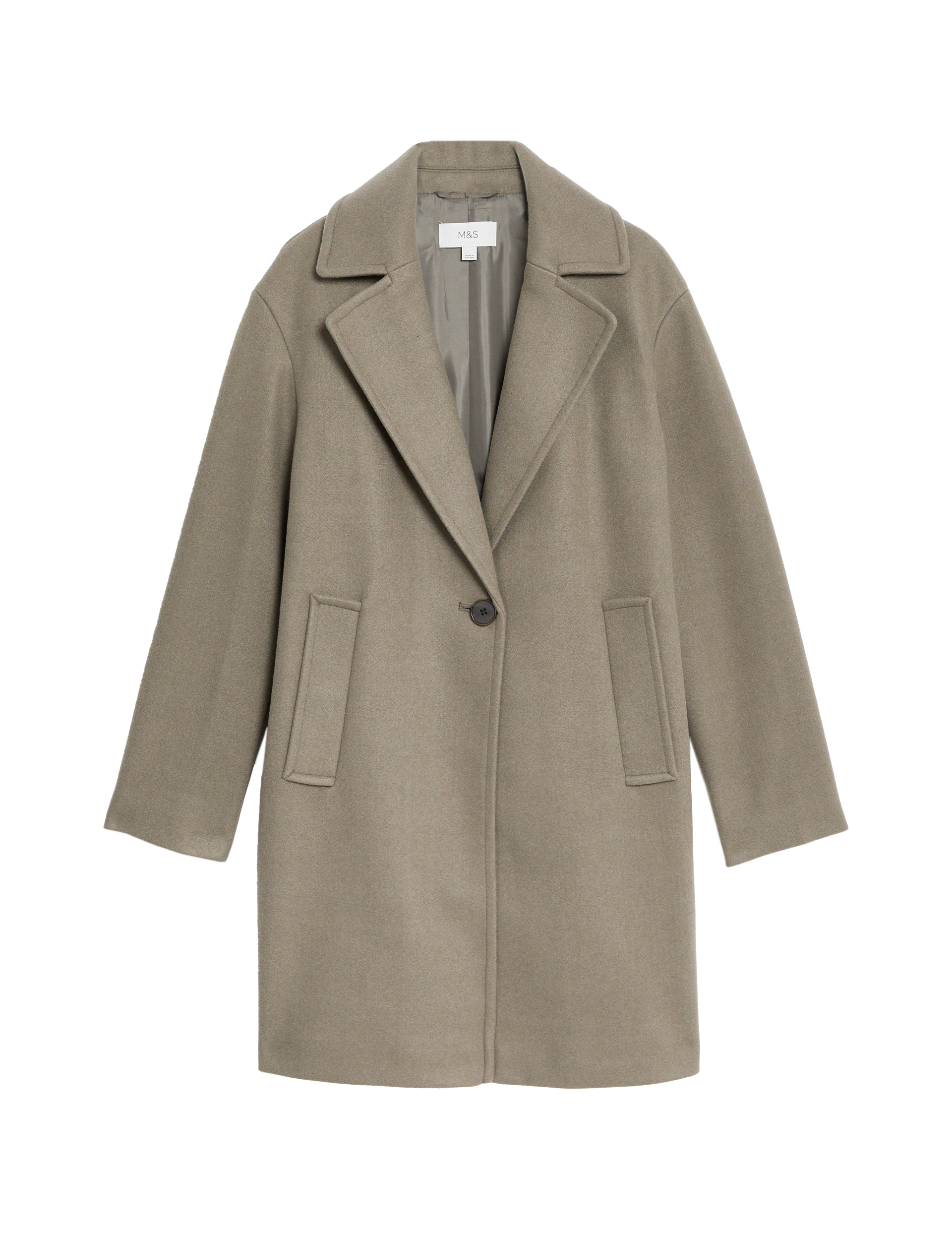 M&S Collection Women's Relaxed Single Breasted Coat - 6 - Mocha, Mocha