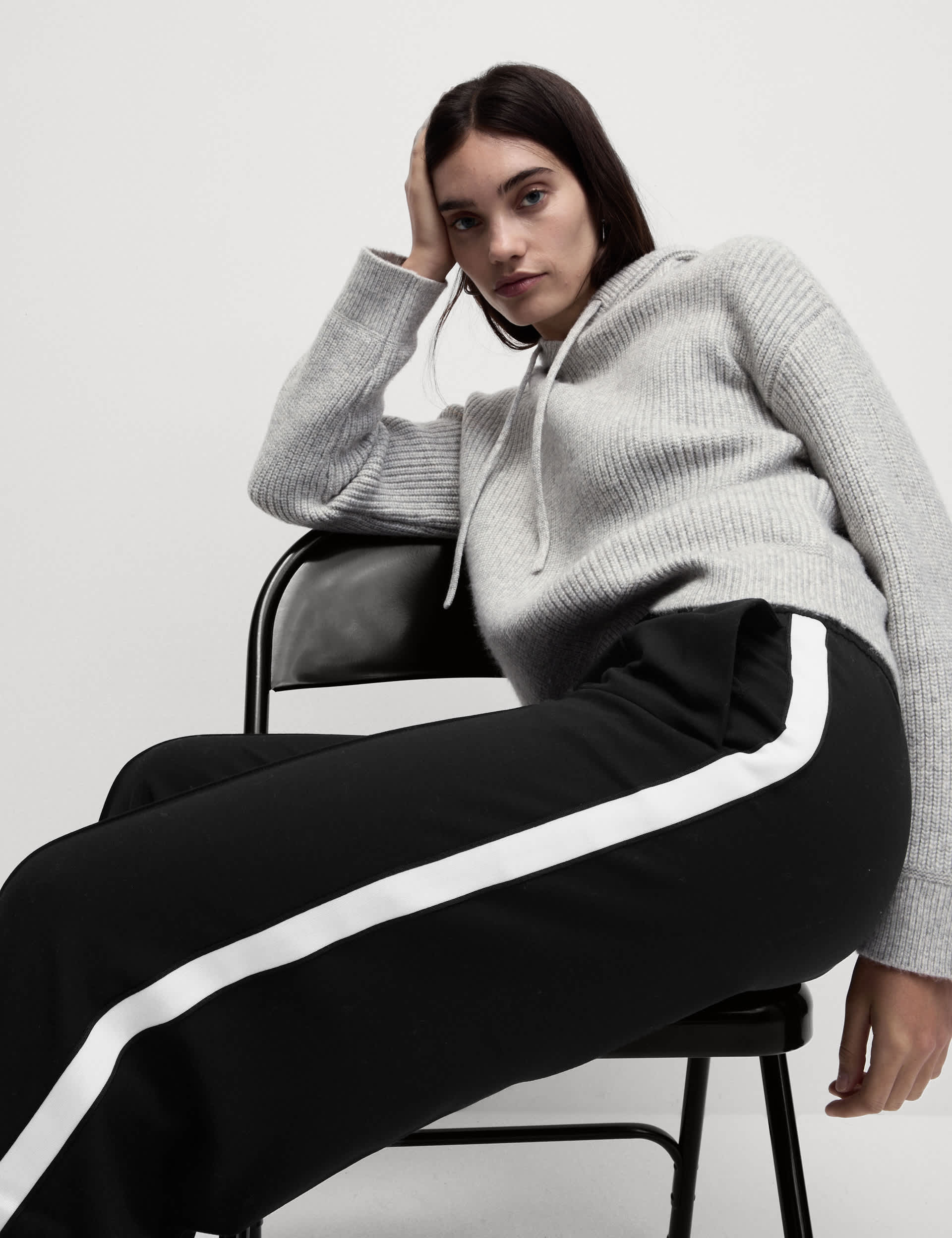 M&S Women's Side Stripe Wide Leg Trousers