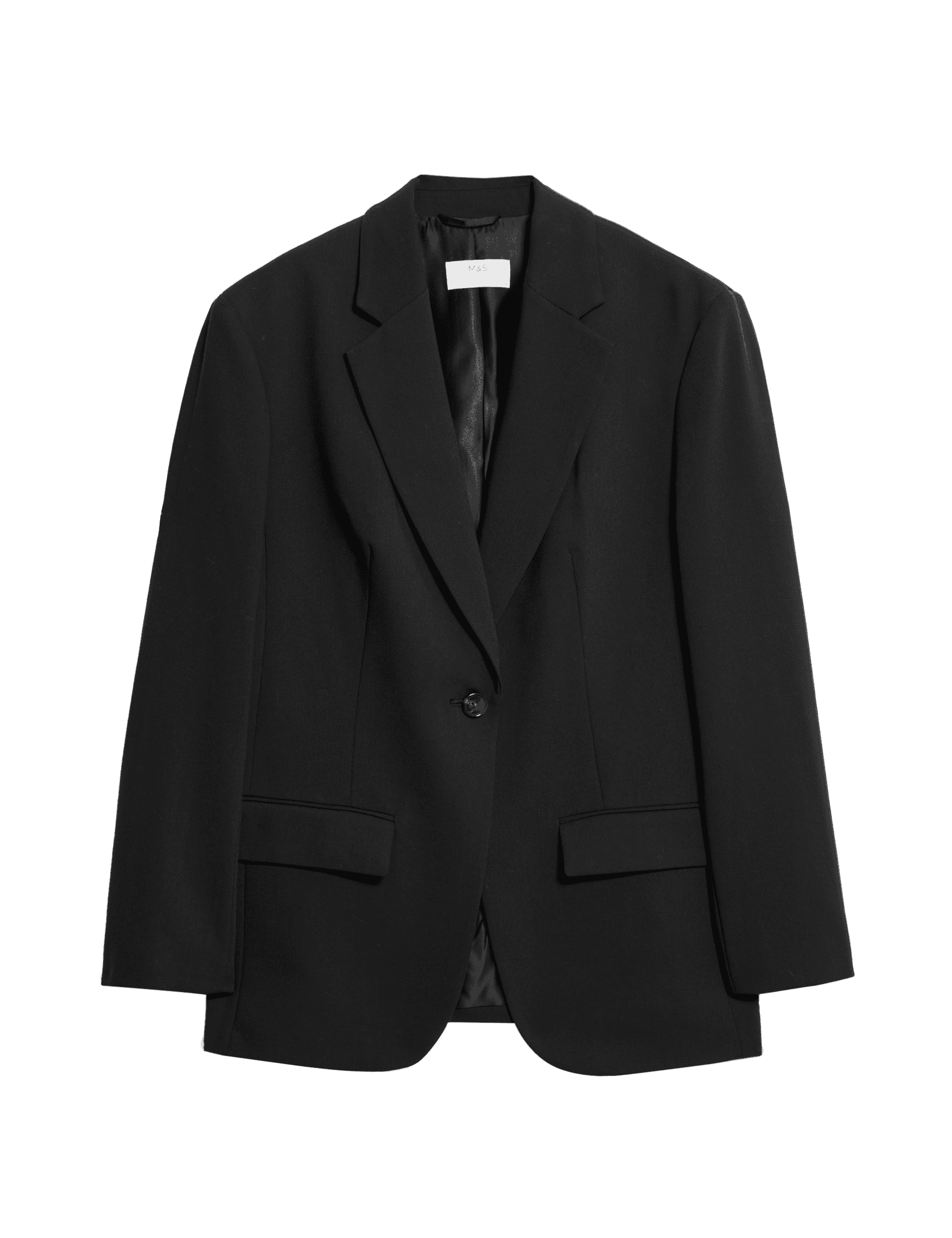 M&S Collection Women's Relaxed Single Breasted Blazer - 14 - Black, Black