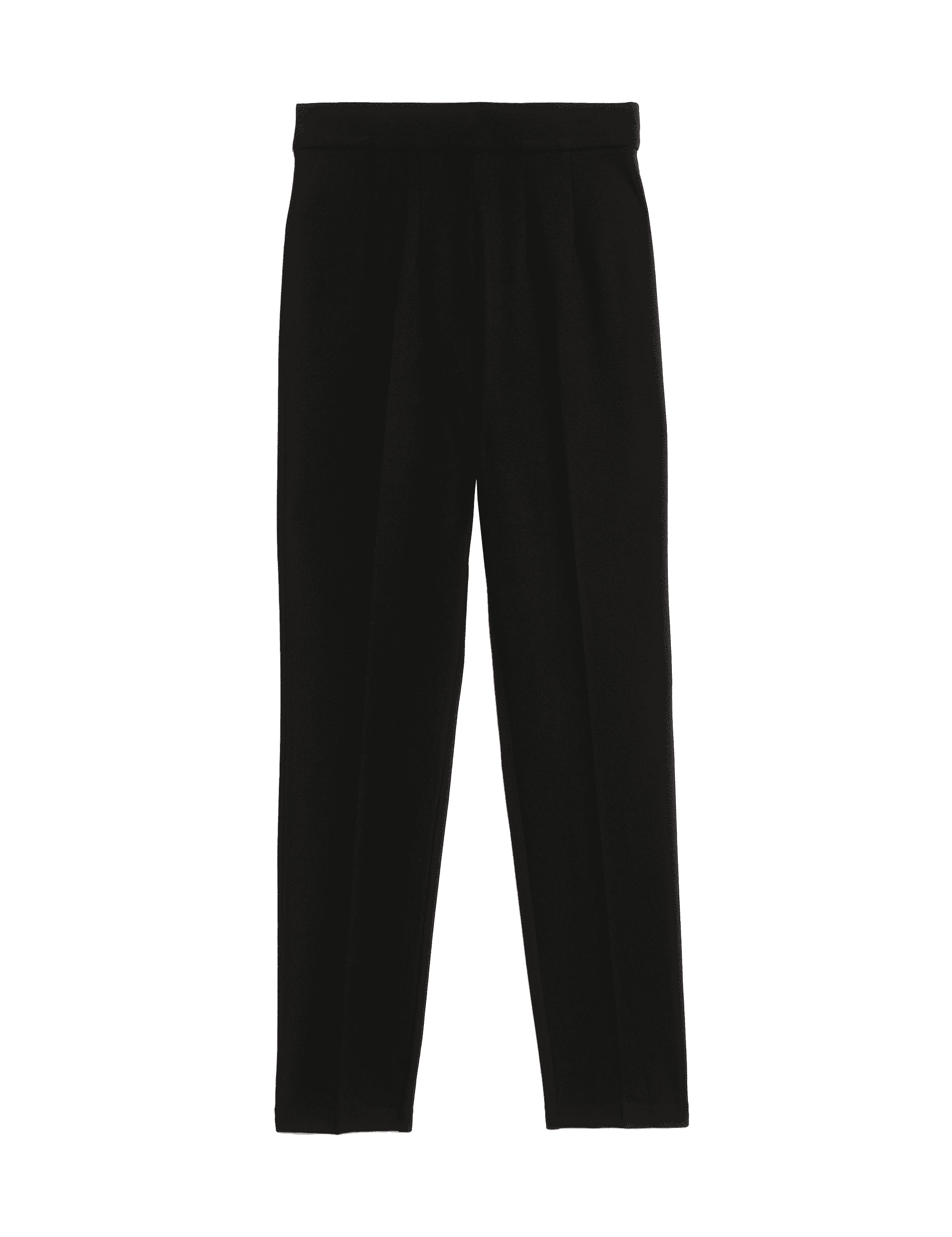 M&S Collection Women's Jersey Slim Fit Ankle Grazer Trousers - 14SHT - Black, Black,Dark Navy