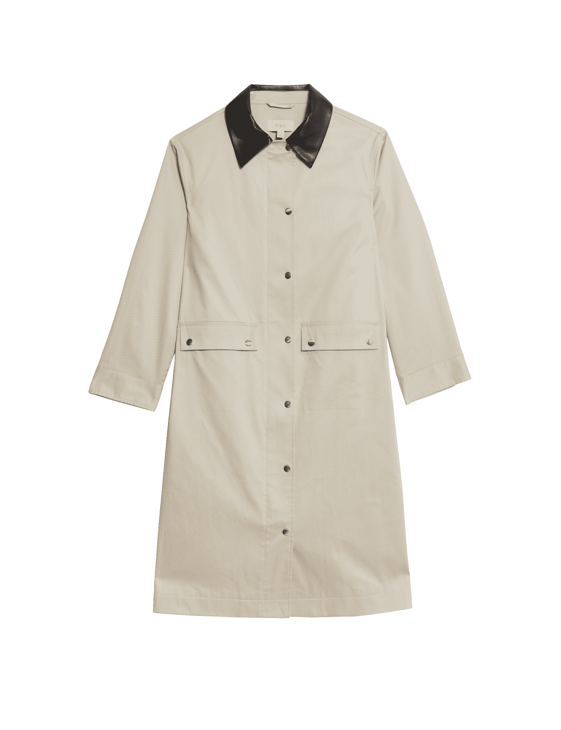 M&S Collection Women's Cotton Rich Stormwear Longline Mac - 12 - Natural Beige, Natural Beige