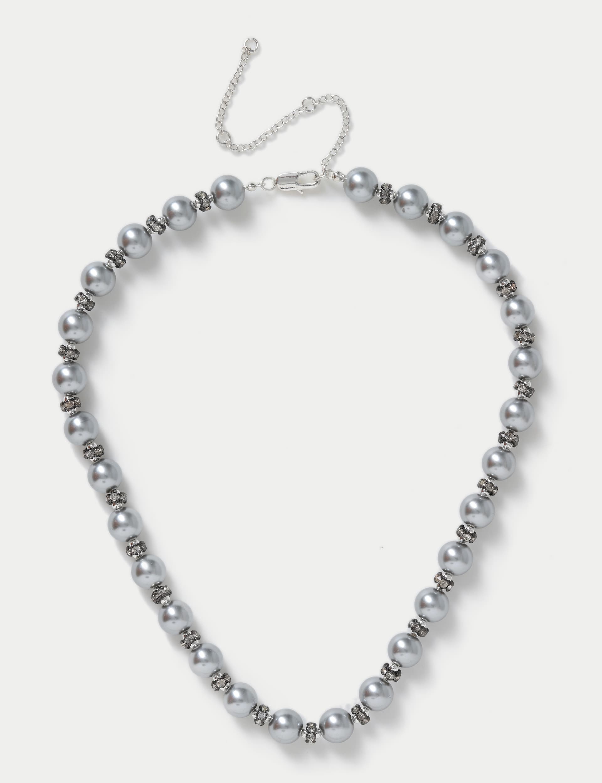 M&S Women's Grey Pearl Short Rope Necklace, Grey