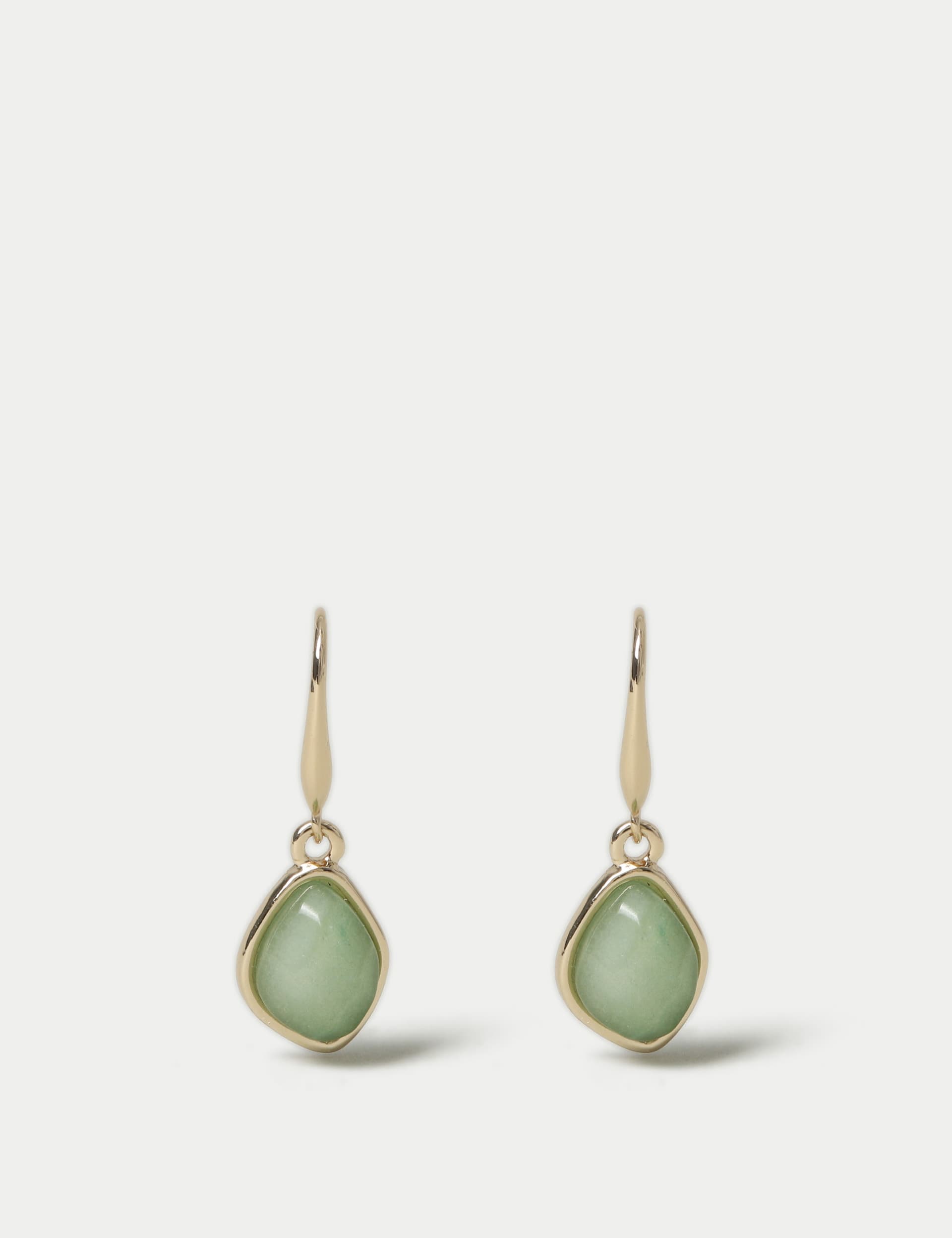 M&S Women's Jade Drop Earrings - Green, Green