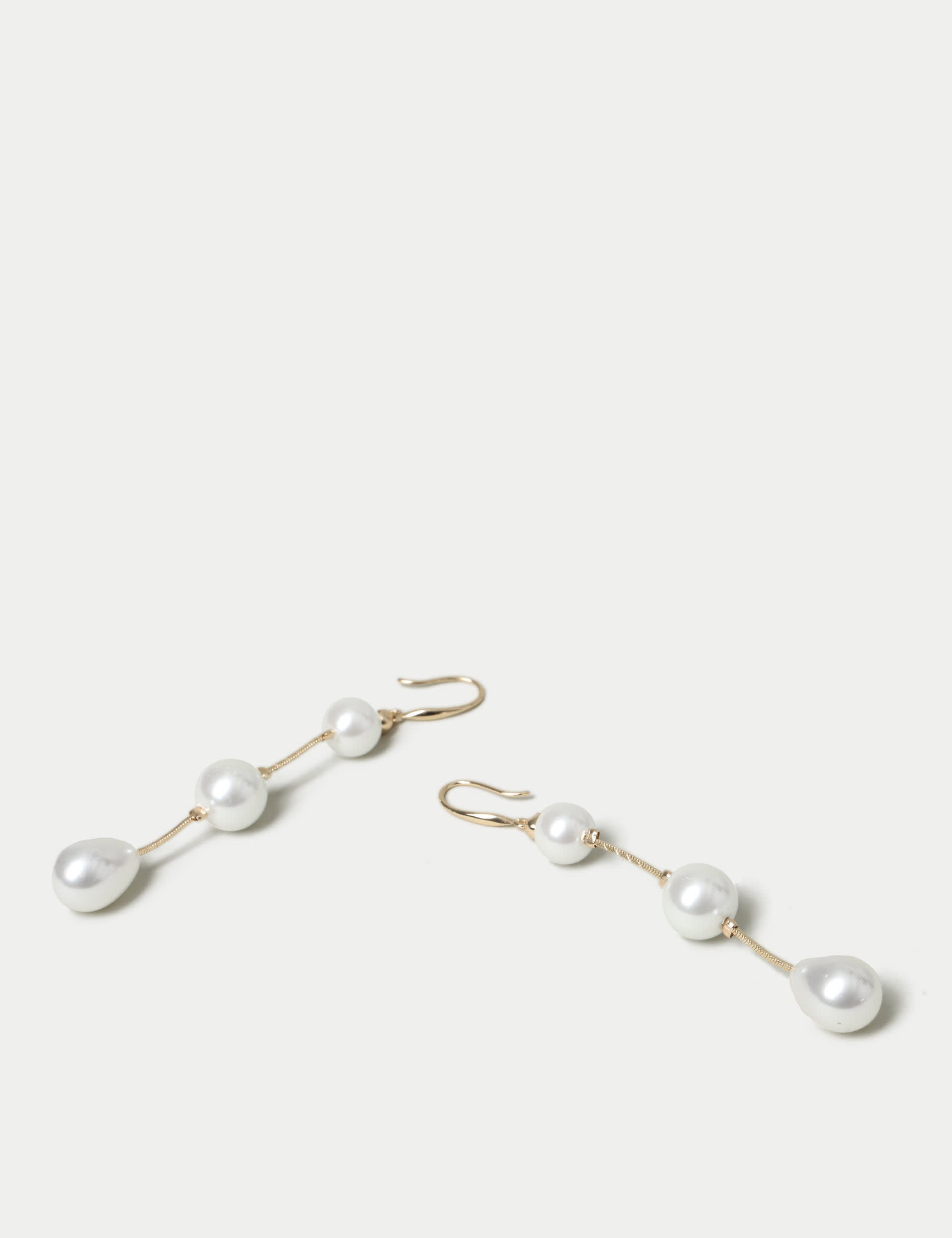 M&S Women's Gold Tone Pearl Drop Earrings  Gold