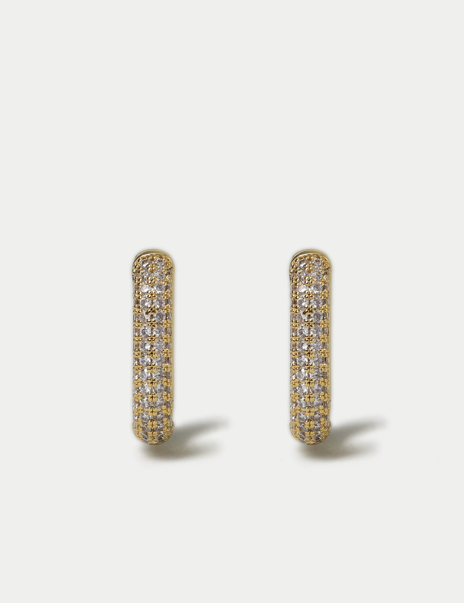 M&S Women's 14ct Gold Plated Hoop Earrings  Gold
