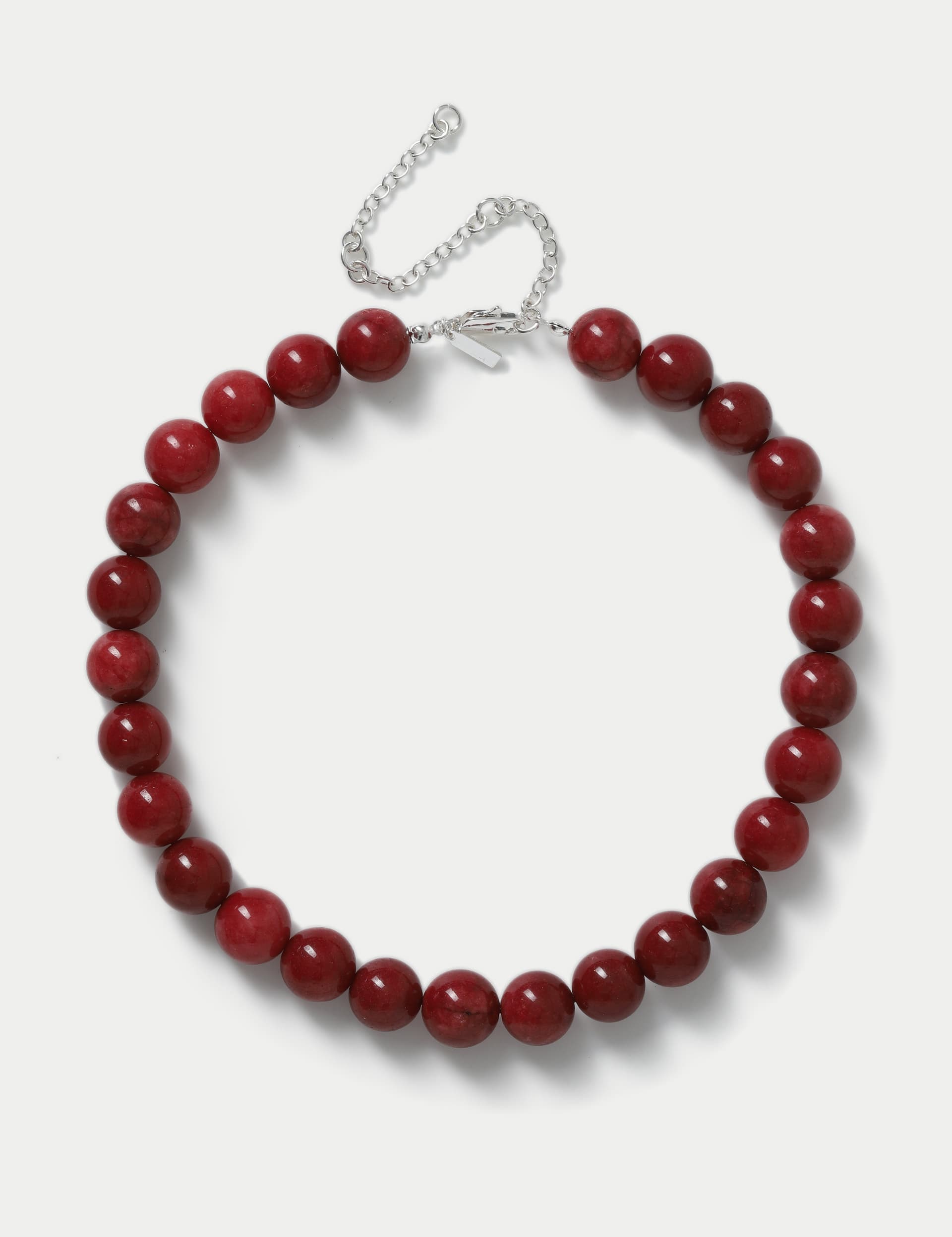 M&S Women's Natural Stone Necklace - Red, Red