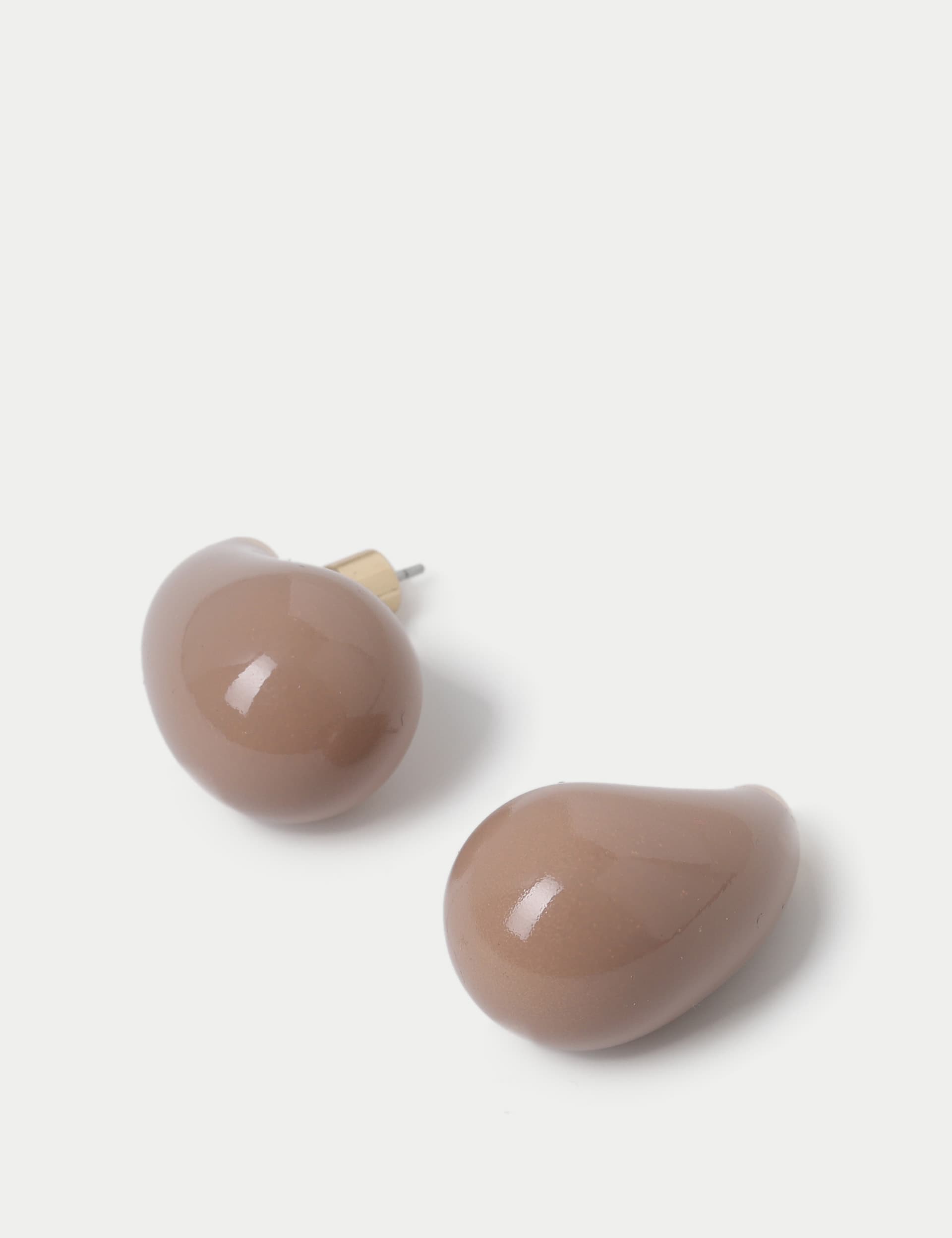 M&S Women's Enamel Tear Drop Stud Earrings