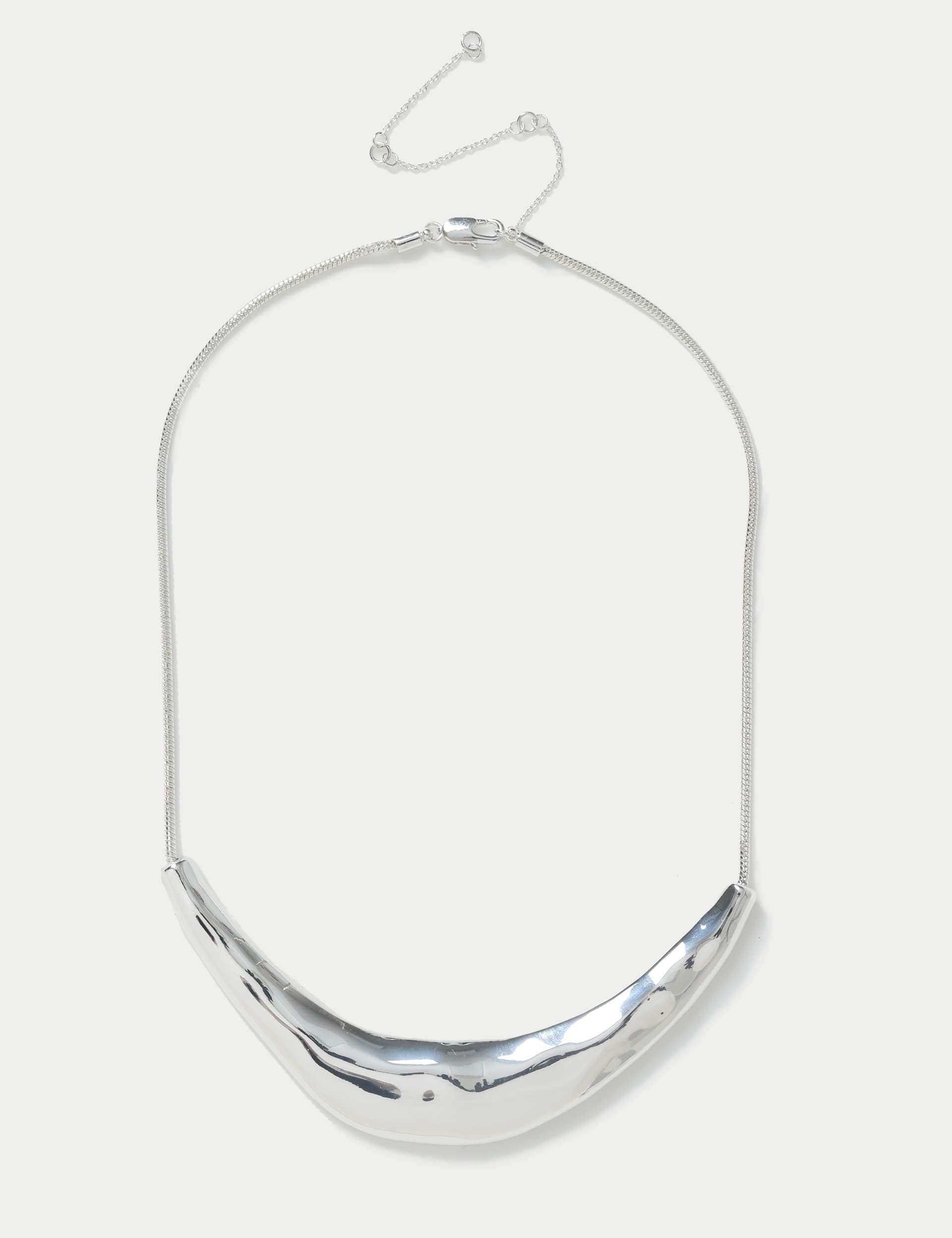 M&S Collection Women's Irregular Shaped Torc Neckwear - Silver, Silver