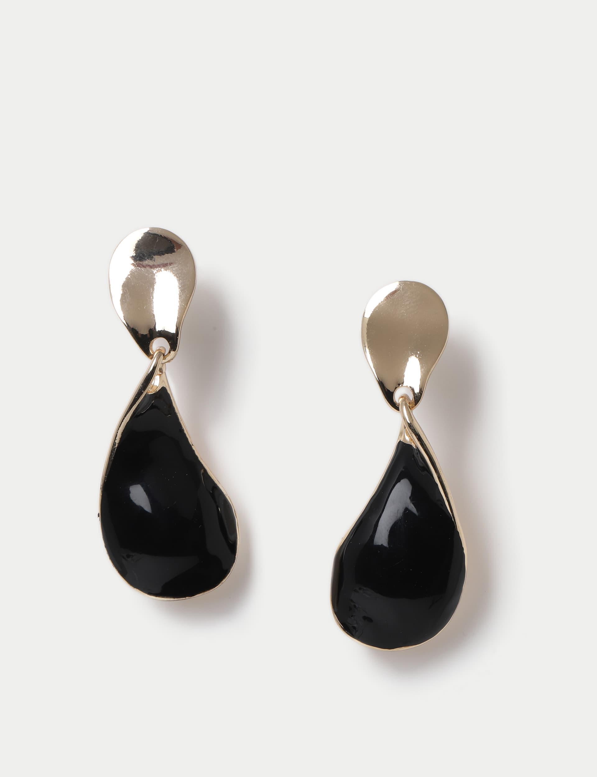M&S Women's Gold Tone Powder coat Drop Earrings