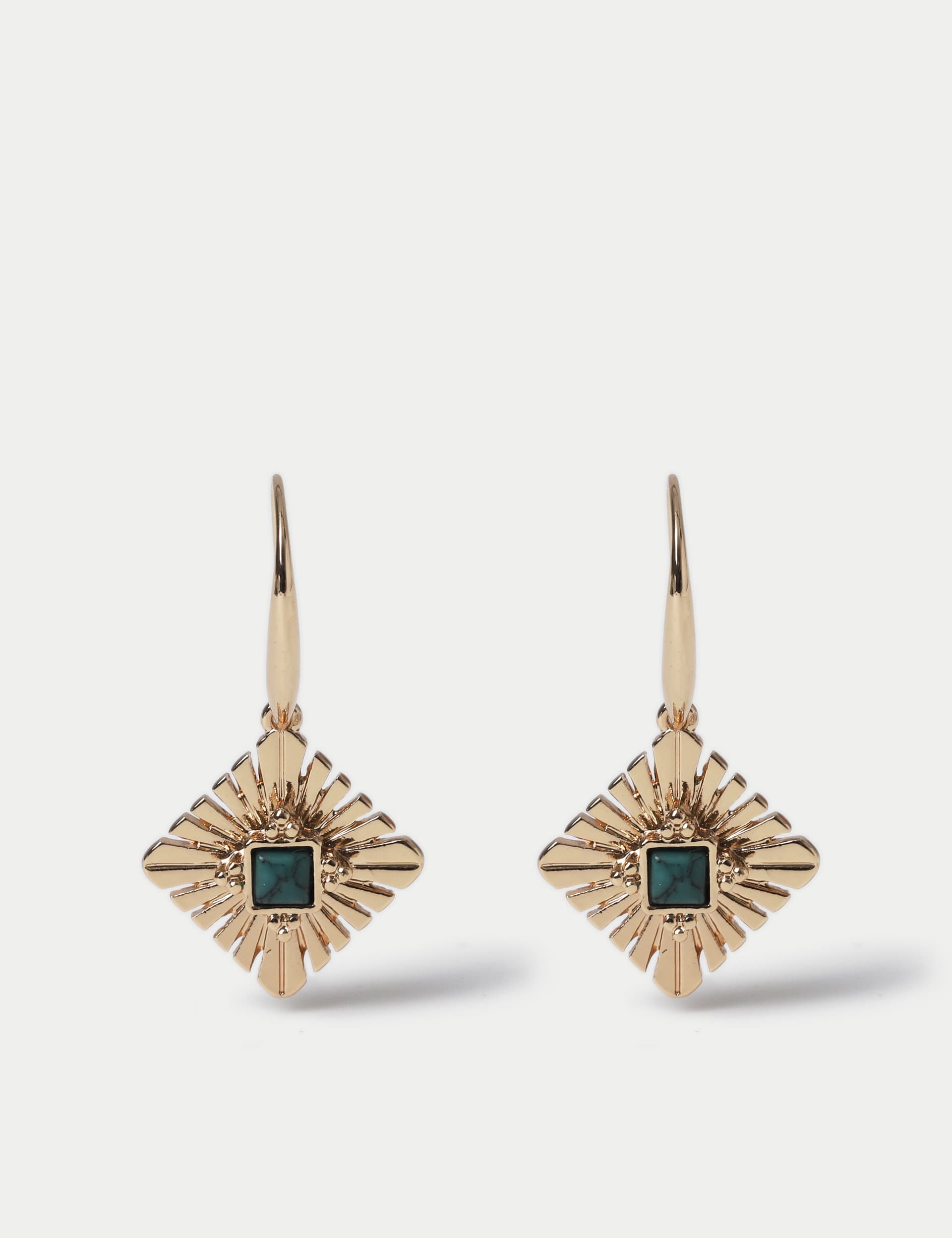 Per Una Women's Gold Tone Jade Earrings  Gold