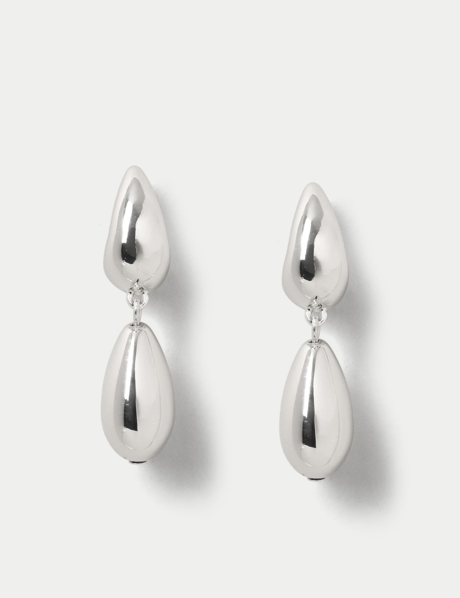 M&S Women's Silver Tone Bubble Drop Earrings  Silver