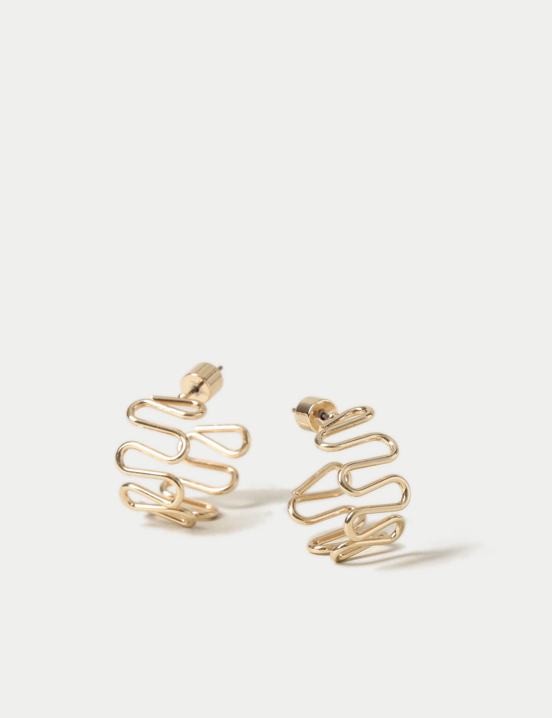 M&S Women's Gold Tone Wiggle Hoops  Gold