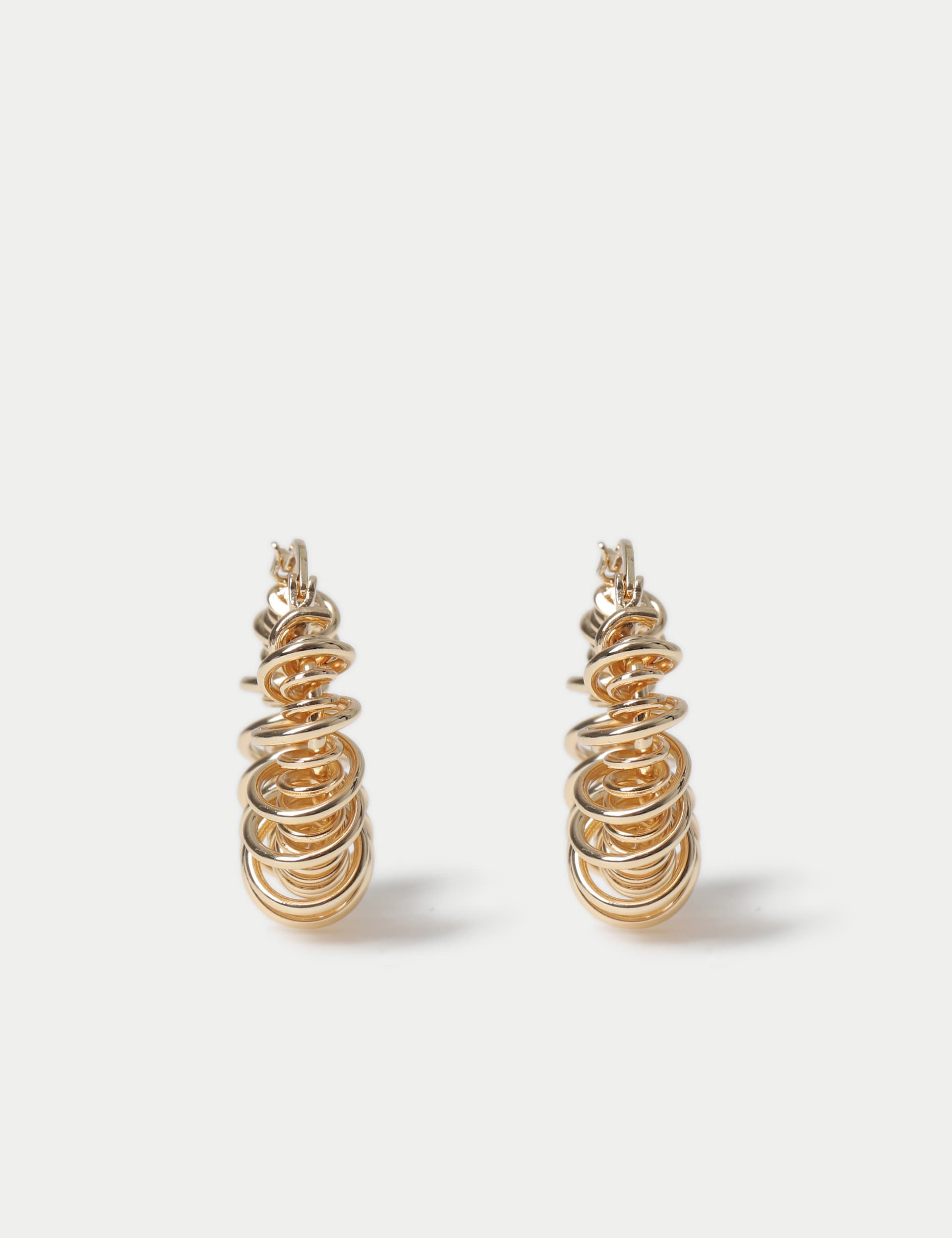 M&S Women's Gold Tone Coil Hoop Earrings, Gold