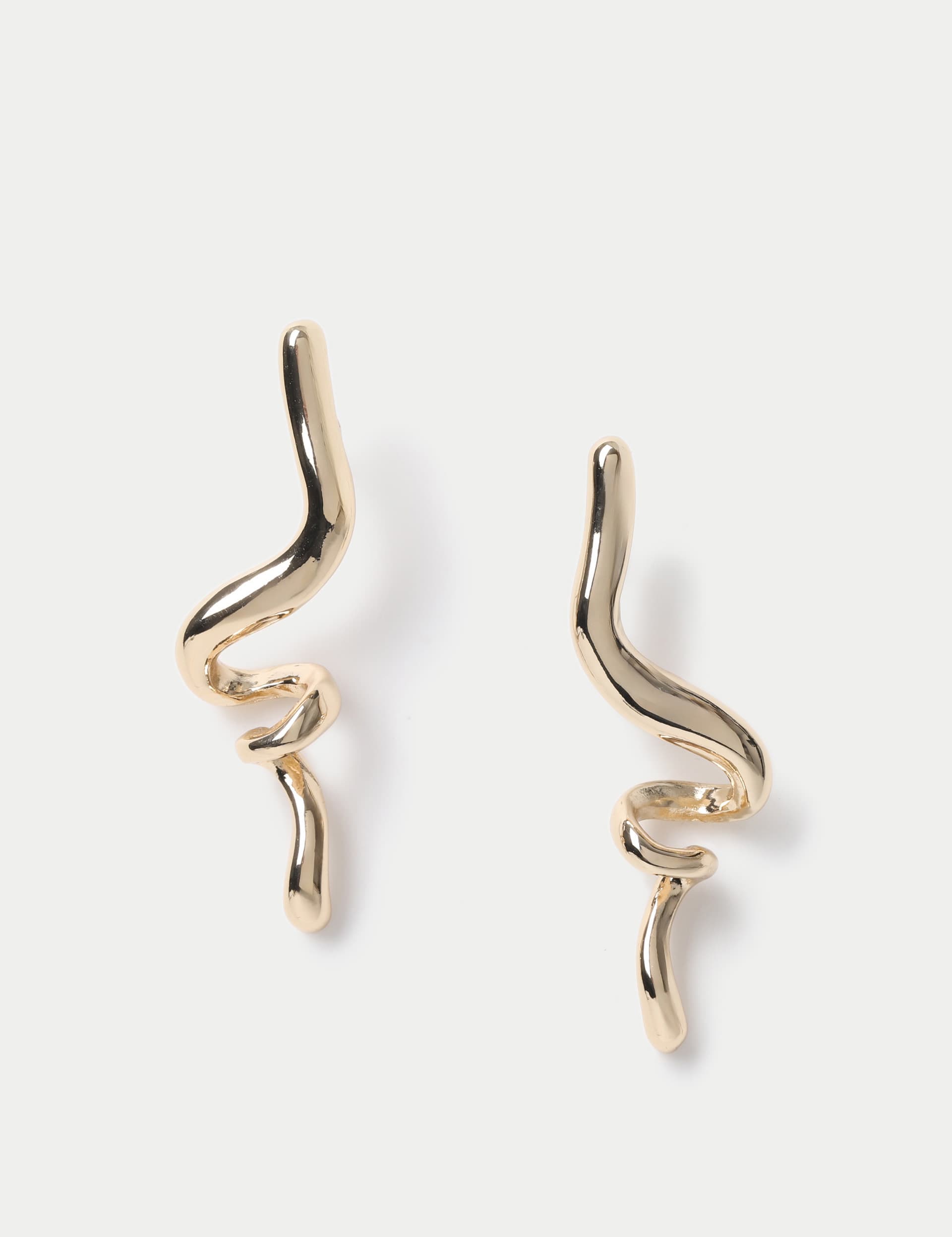 M&S Women's Gold Tone Twisted Drop Earring  Gold