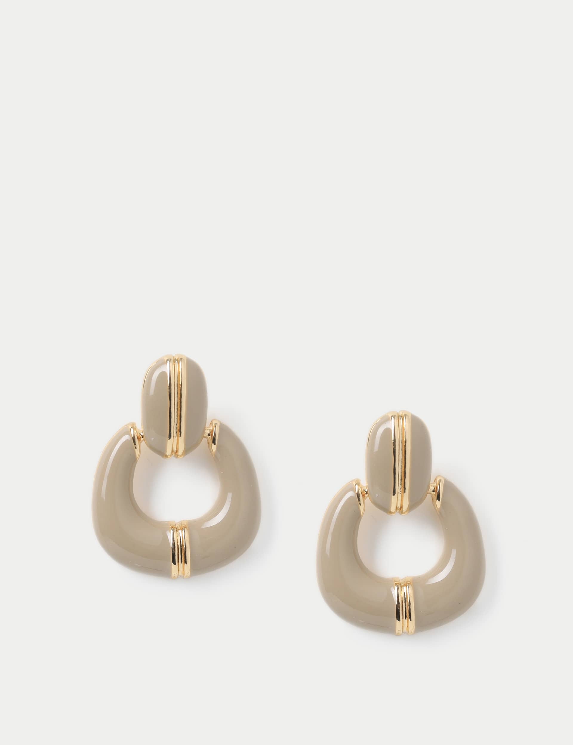 M&S Women's Beige and Gold Tone Statement Drop Earring