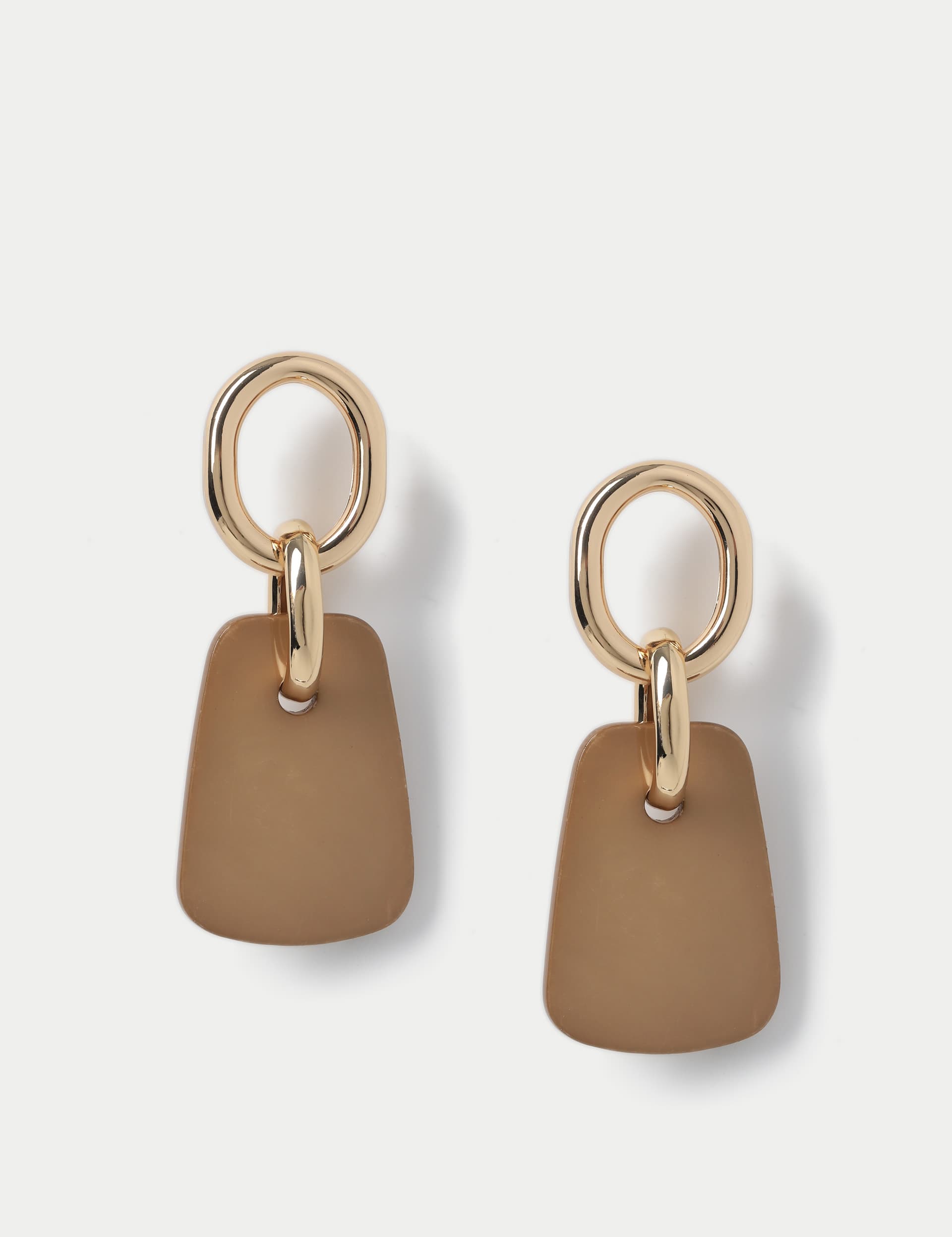 M&S Women's Nude Powder coat Square Drop Earring  Nude