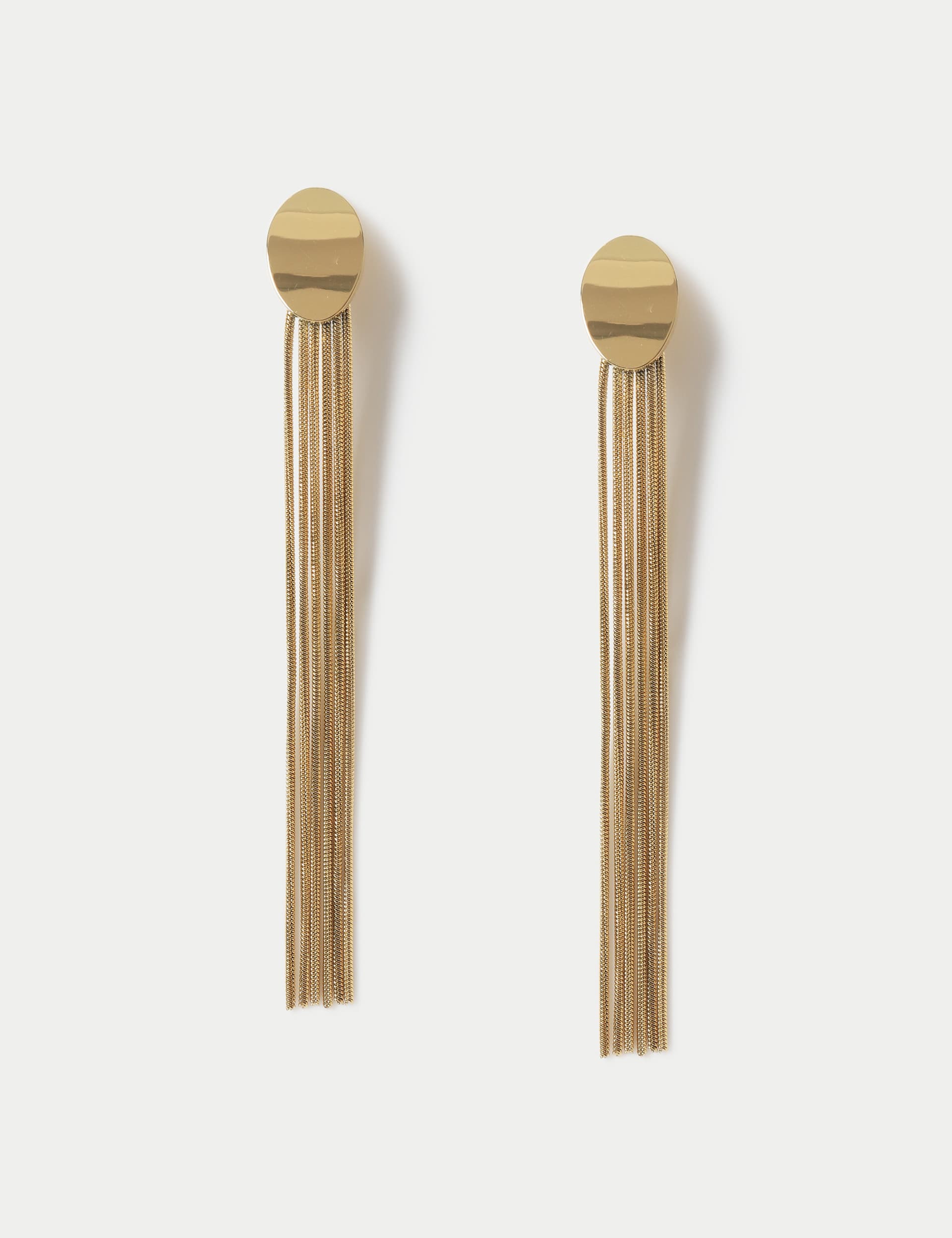 M&S Women's Gold Tone Tassel Snake Chain Drop Earring  Gold