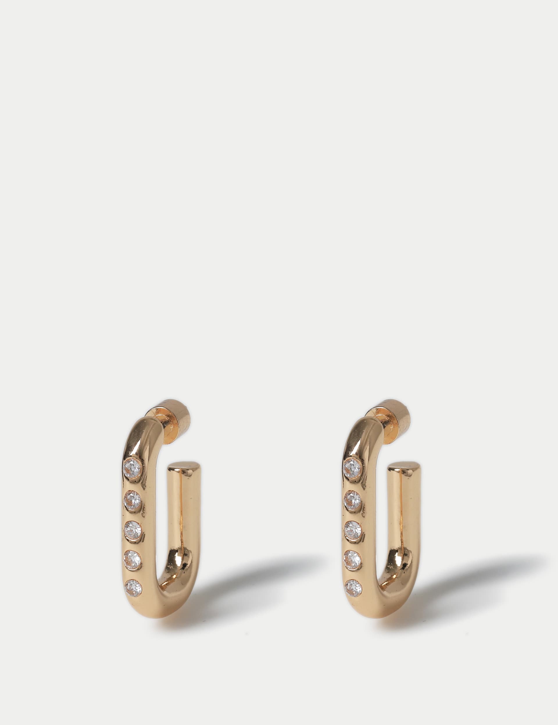 Autograph Women's Cubic Zirconia Oval Hoop Earring