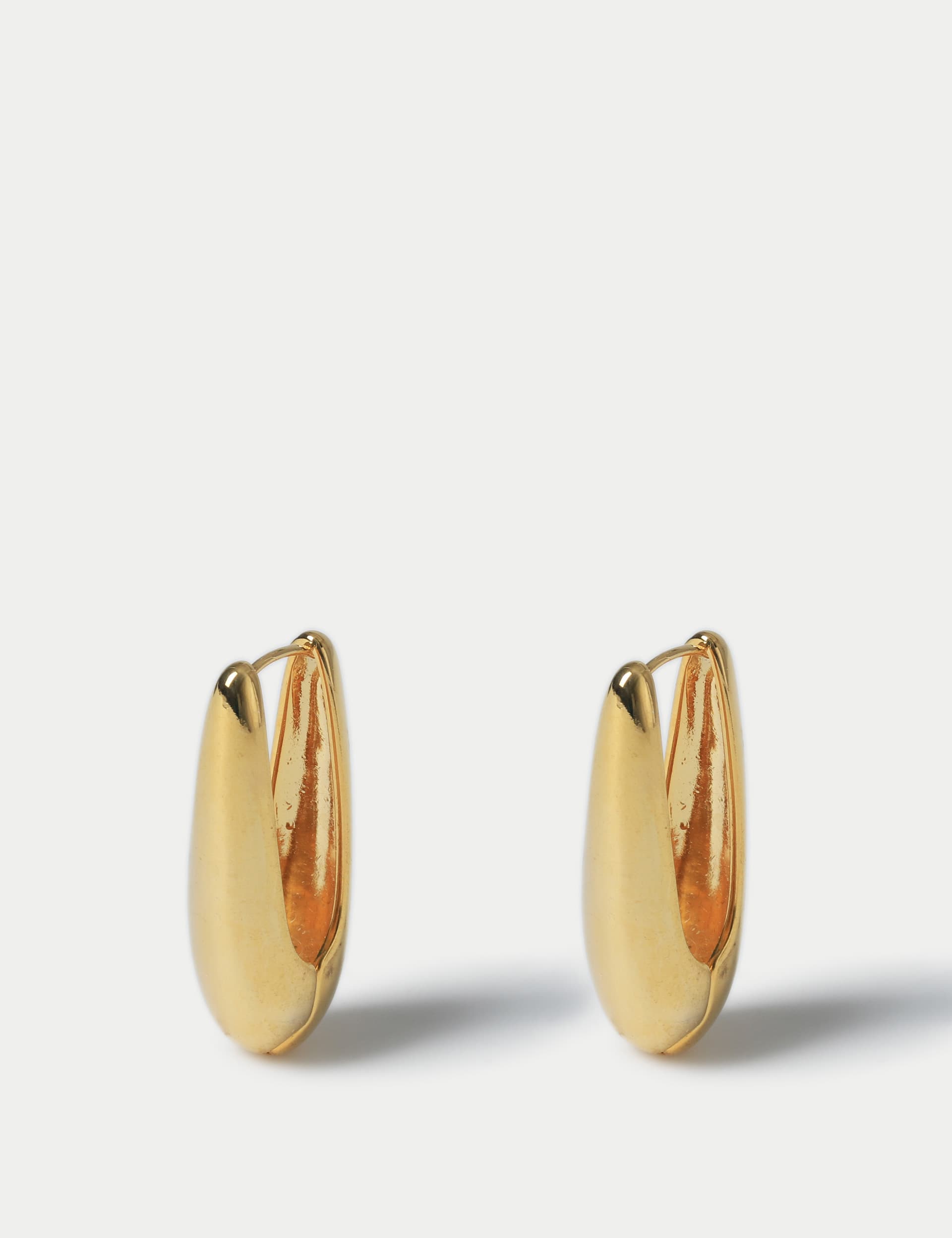 M&S Women's Gold Tone Oval Hoop Earring  Gold