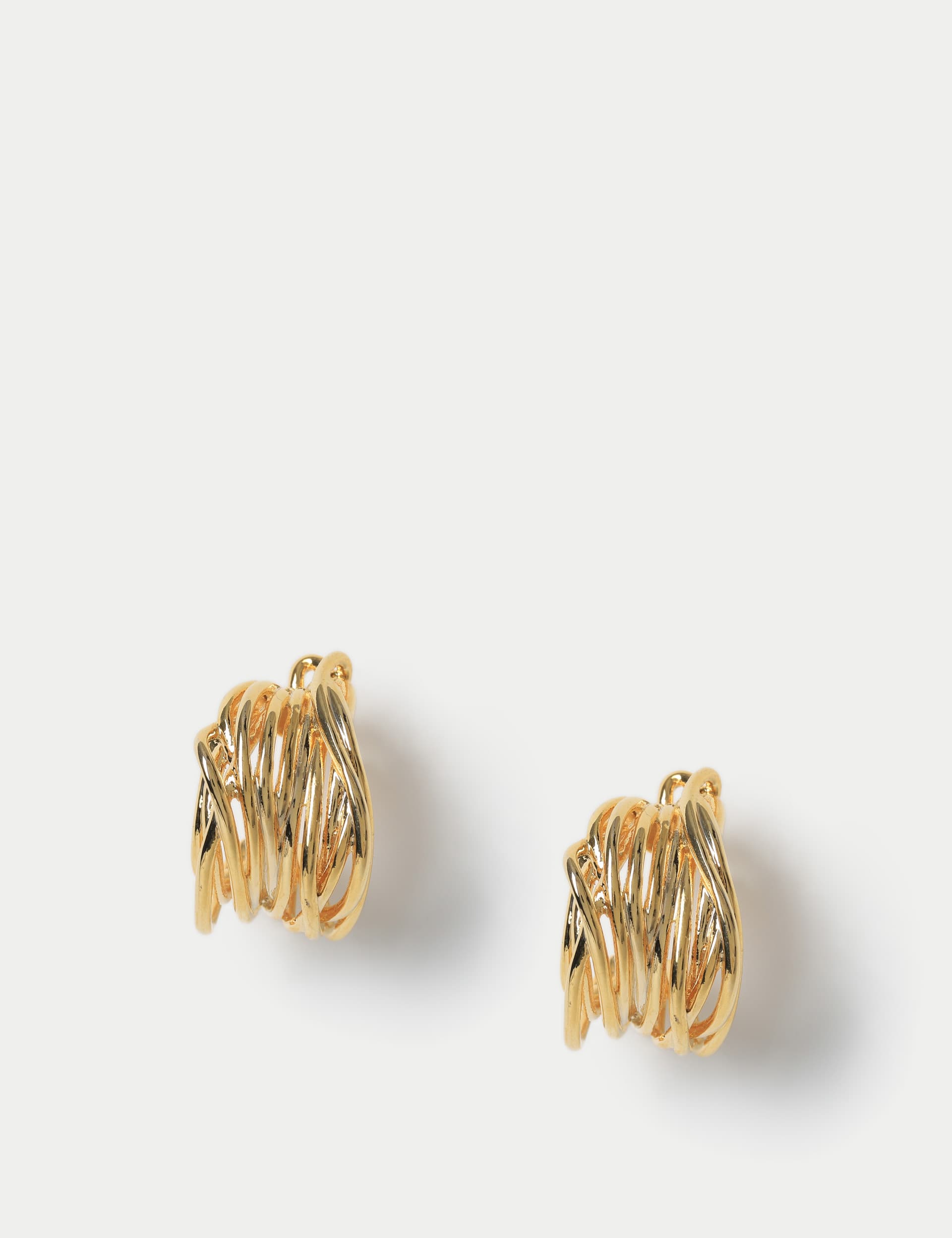 M&S Women's Gold Tone Wire Hoop Earring  Gold