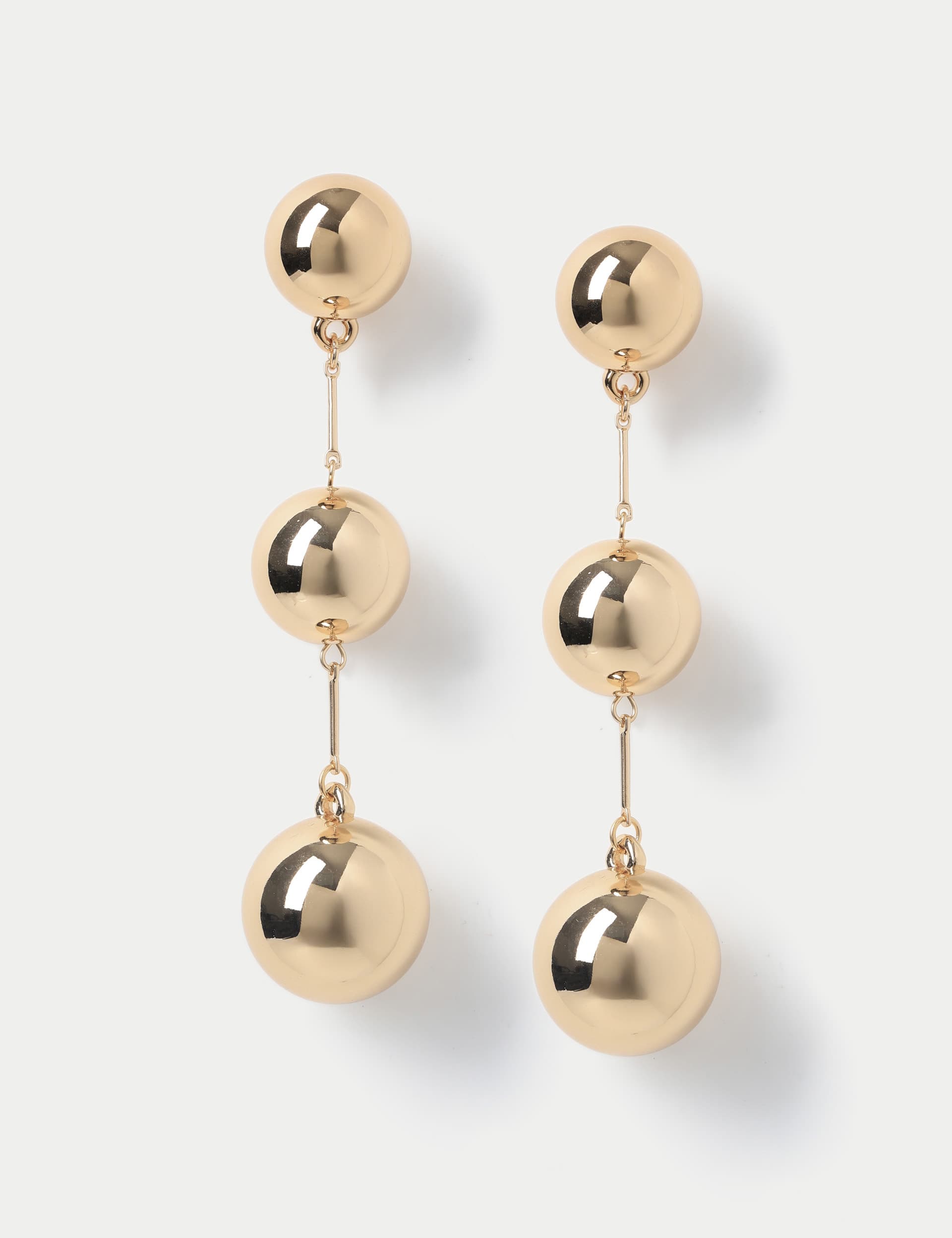 M&S Women's Gold Tone Sphere Drop Earring  Gold