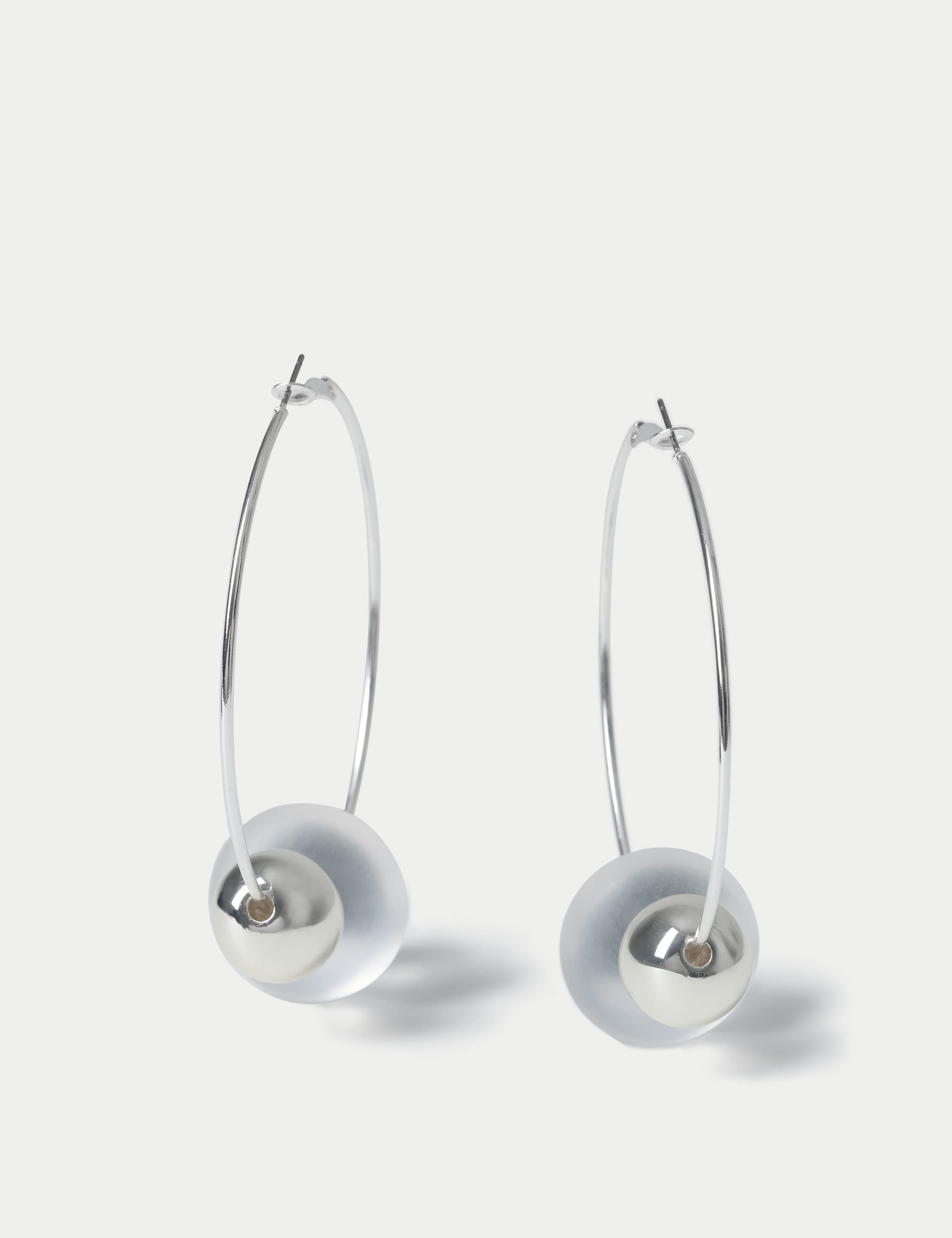 M&S Women's Hoop Eclectic Earrings - Silver, Silver