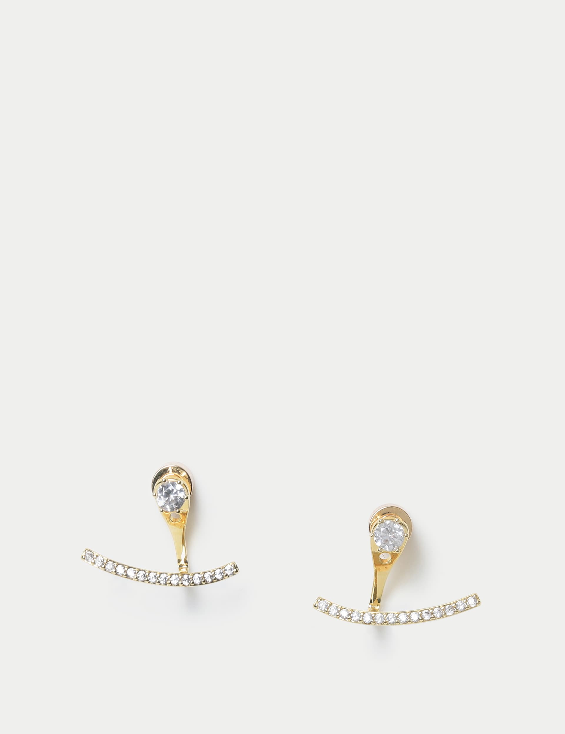 M&S Women's 14ct Gold Plated Cubic Zirconia Stud Earring, Gold