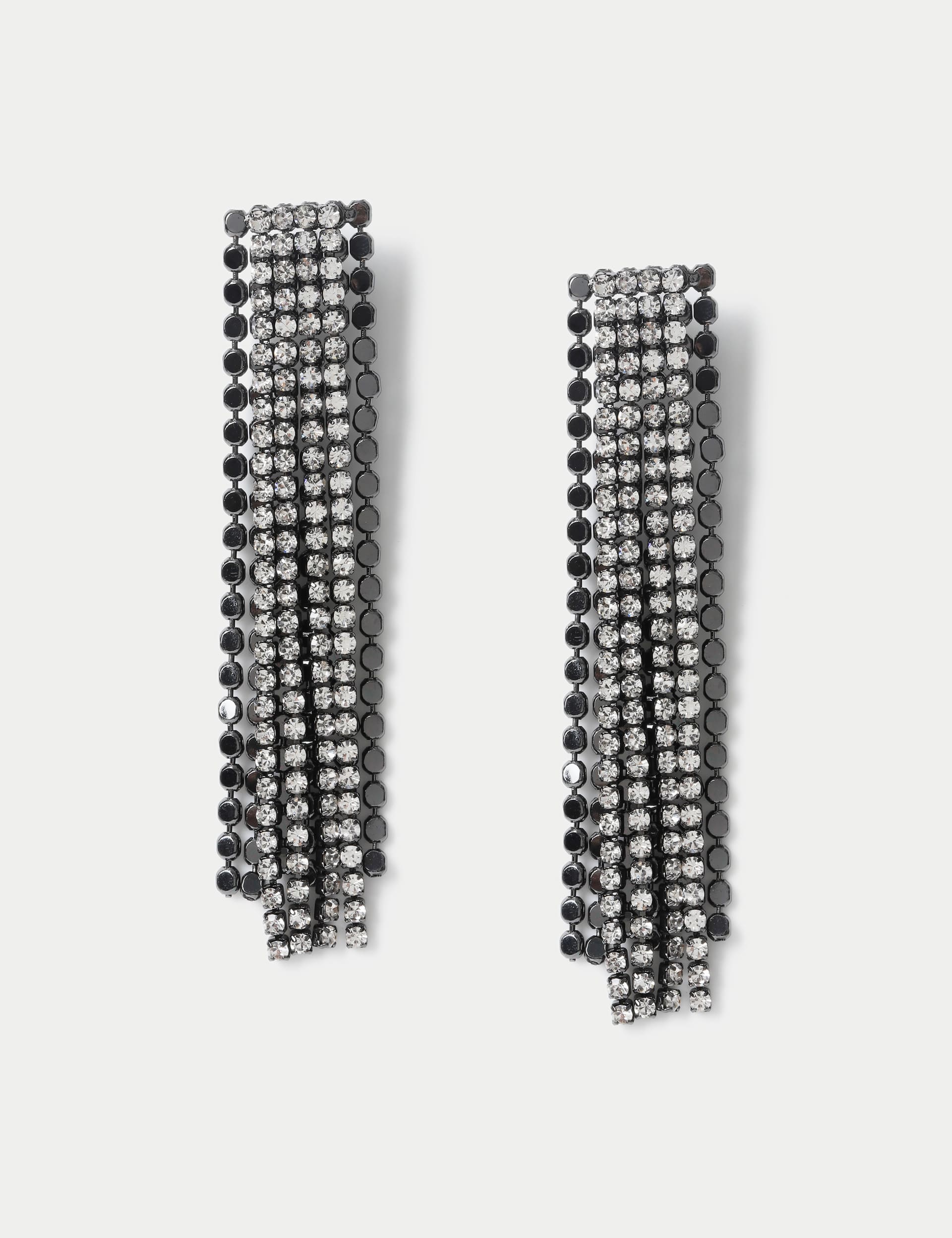 M&S Women's Statement Cup Chain Fringe Earrings - Metal, Metal