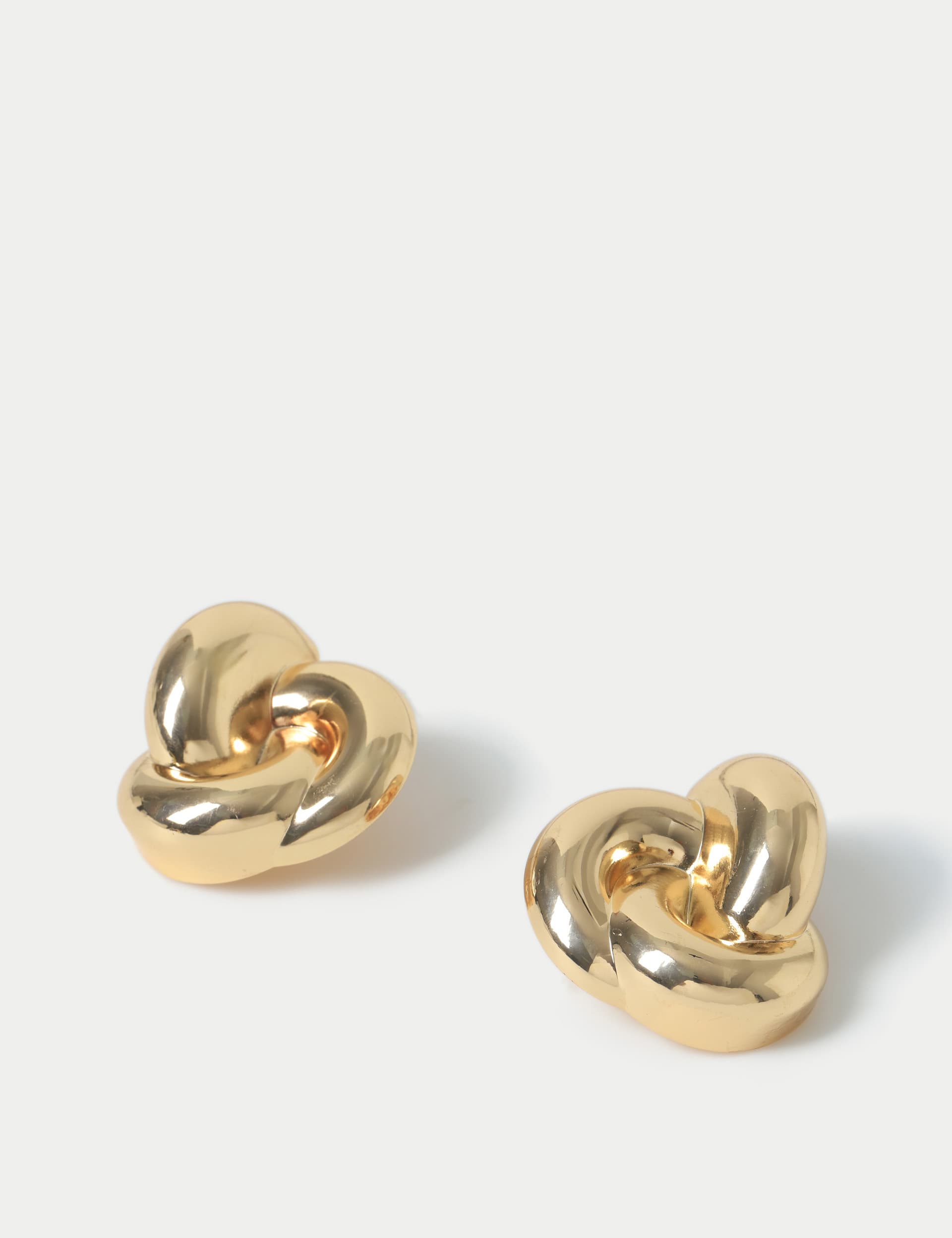 M&S Women's Gold Tone Oversized Twist Knot Earring, Gold