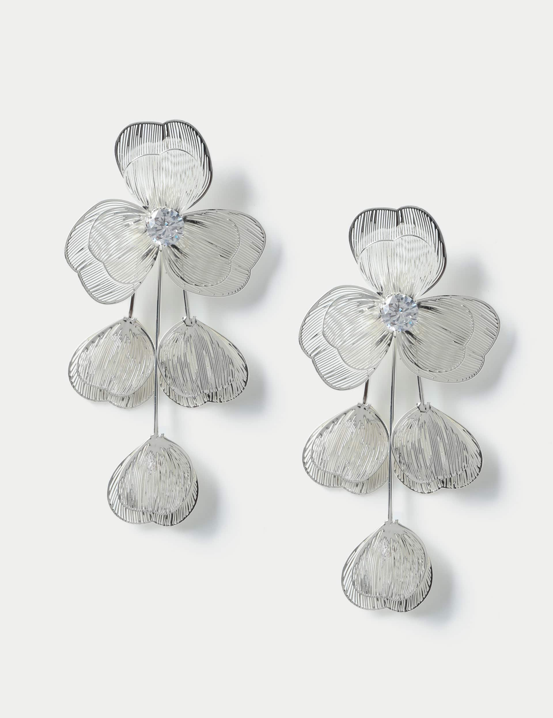 Autograph Women's Flower Petal Earring - Silver, Silver