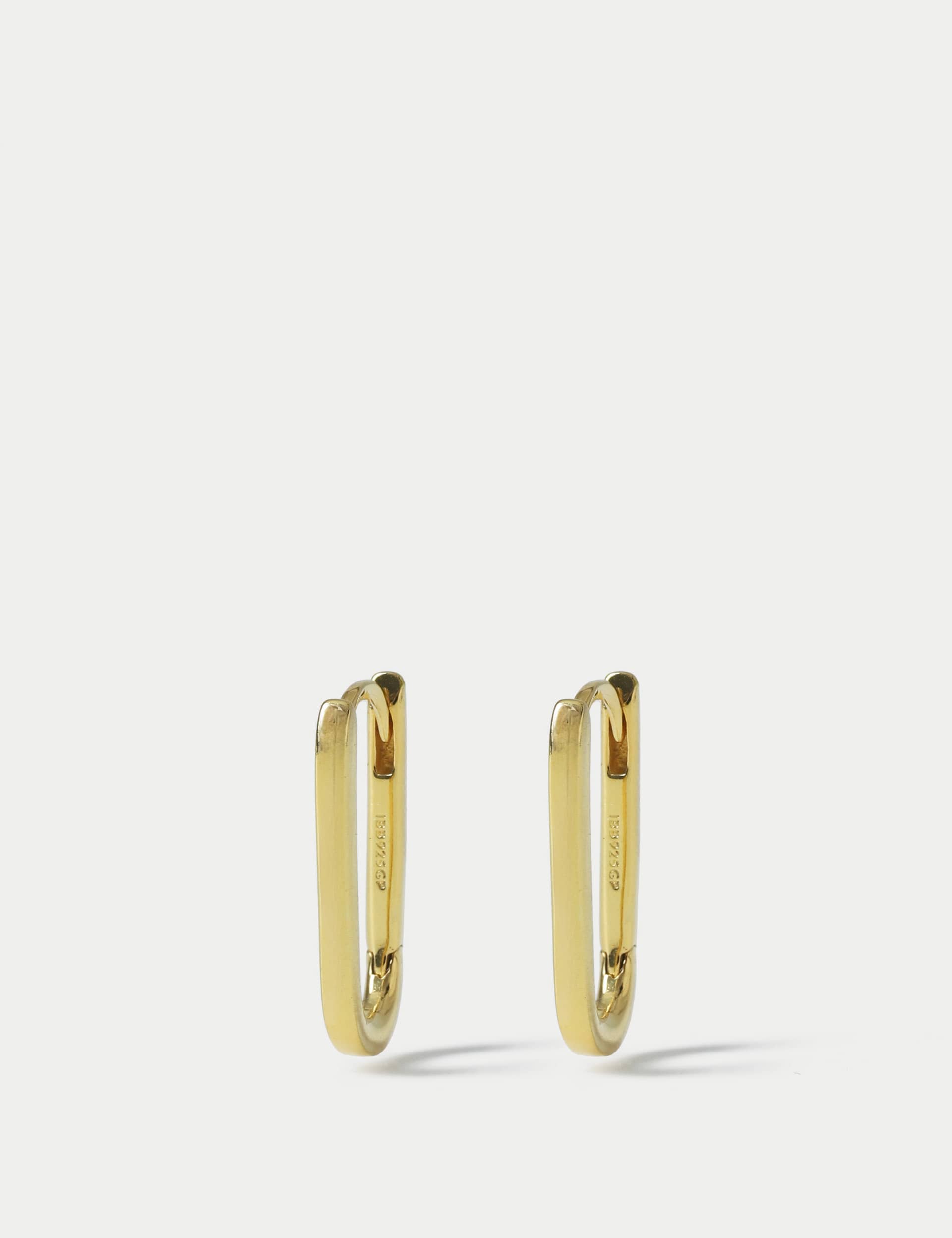 Autograph Women's 925 Sterling Silver Oval Earring - Gold, Gold