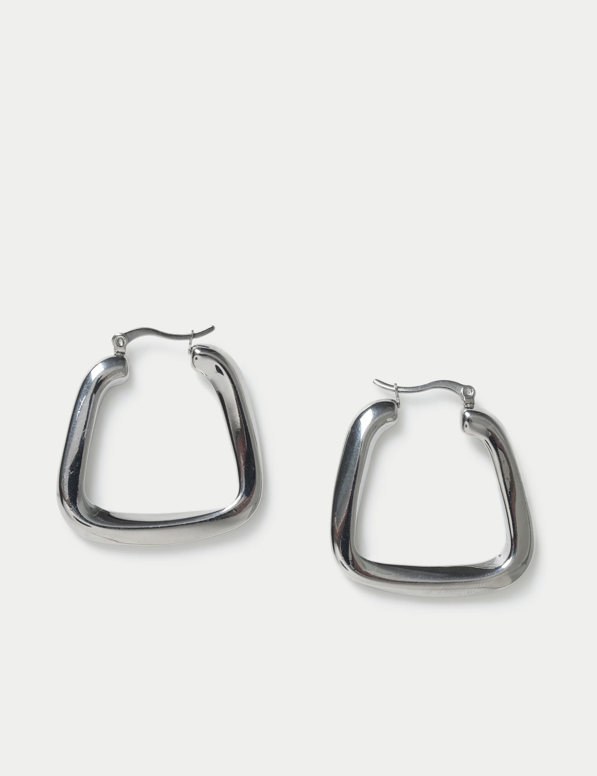 Autograph Women's Oversized Silver Square Hoop Earrings, Silver