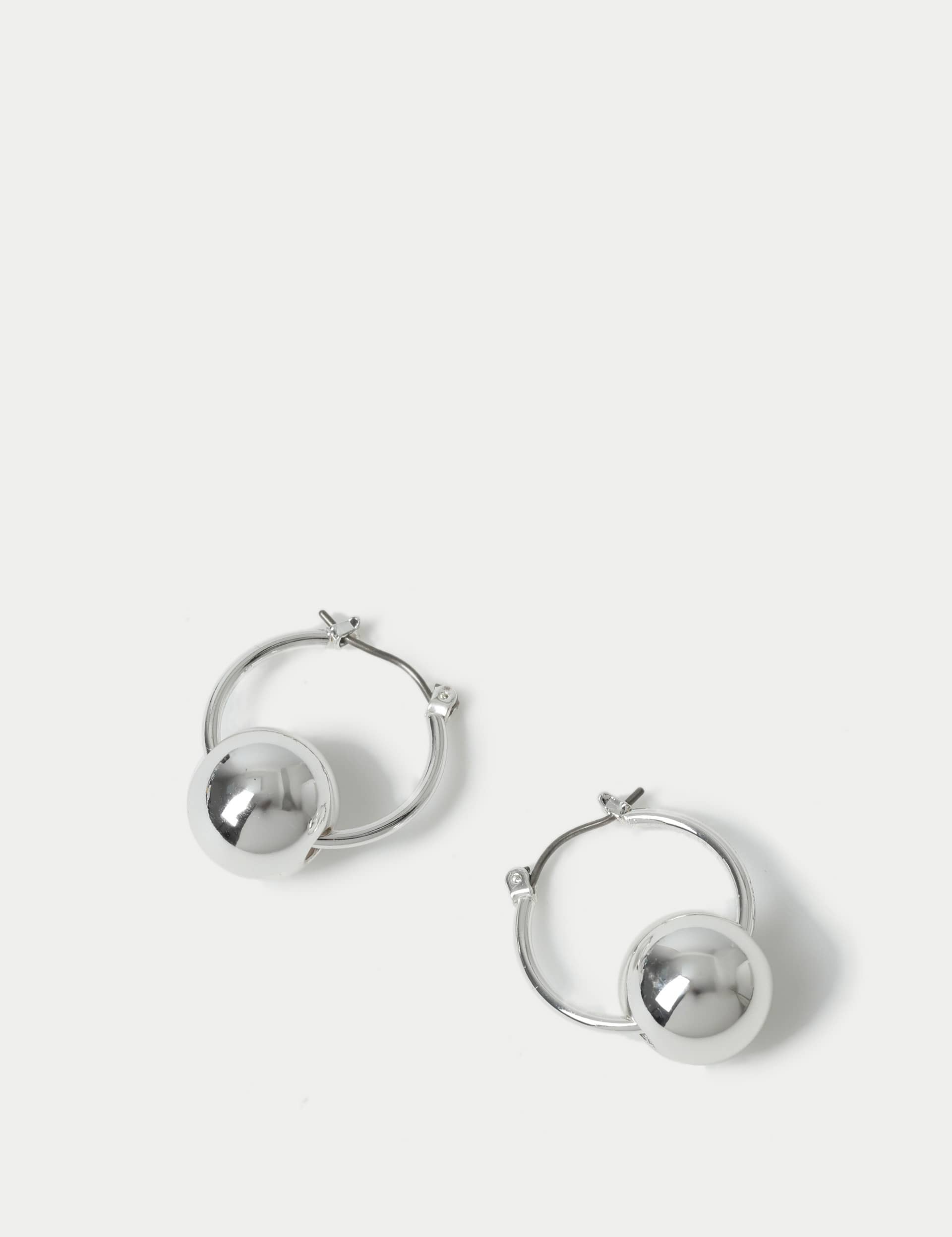 M&S Collection Women's Ball on Circle Drop Earrings - Silver, Silver