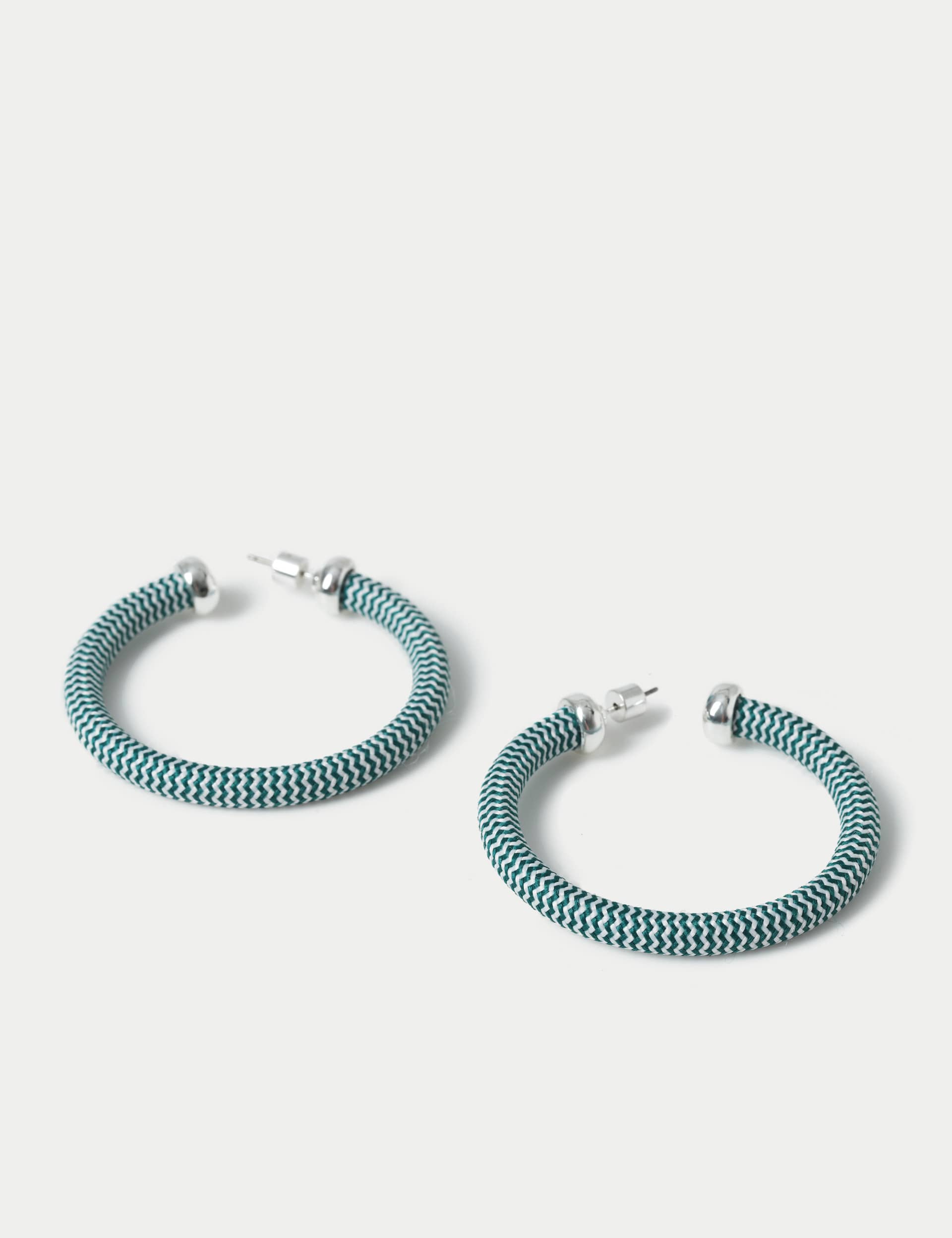 M&S Collection Women's Rope Detail Hoop Earrings - Blue, Blue