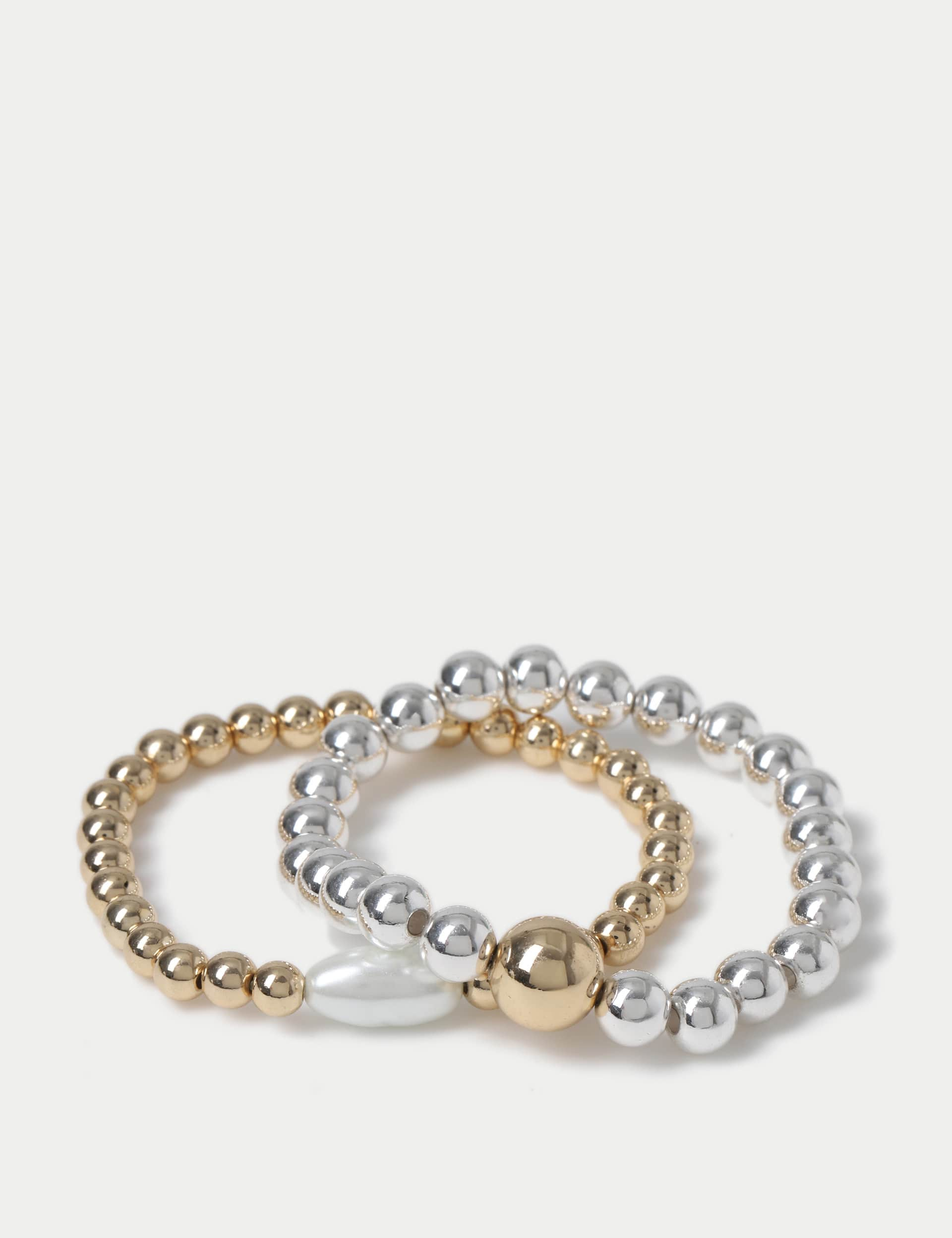 M&S Women's Pearl Ball Detail Wristwear - Metal, Metal