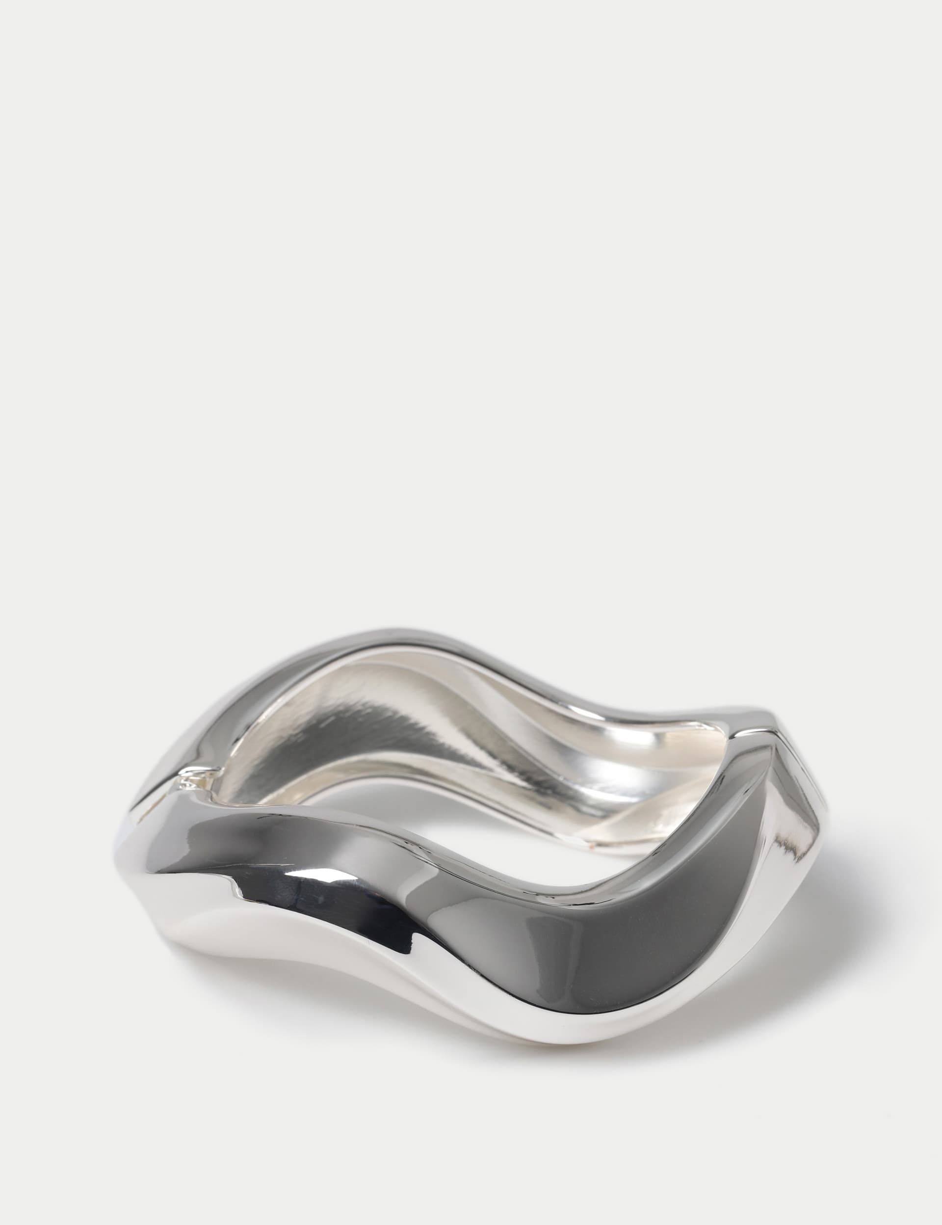 M&S Women's Silver Tone Hinged Bangle  Silver