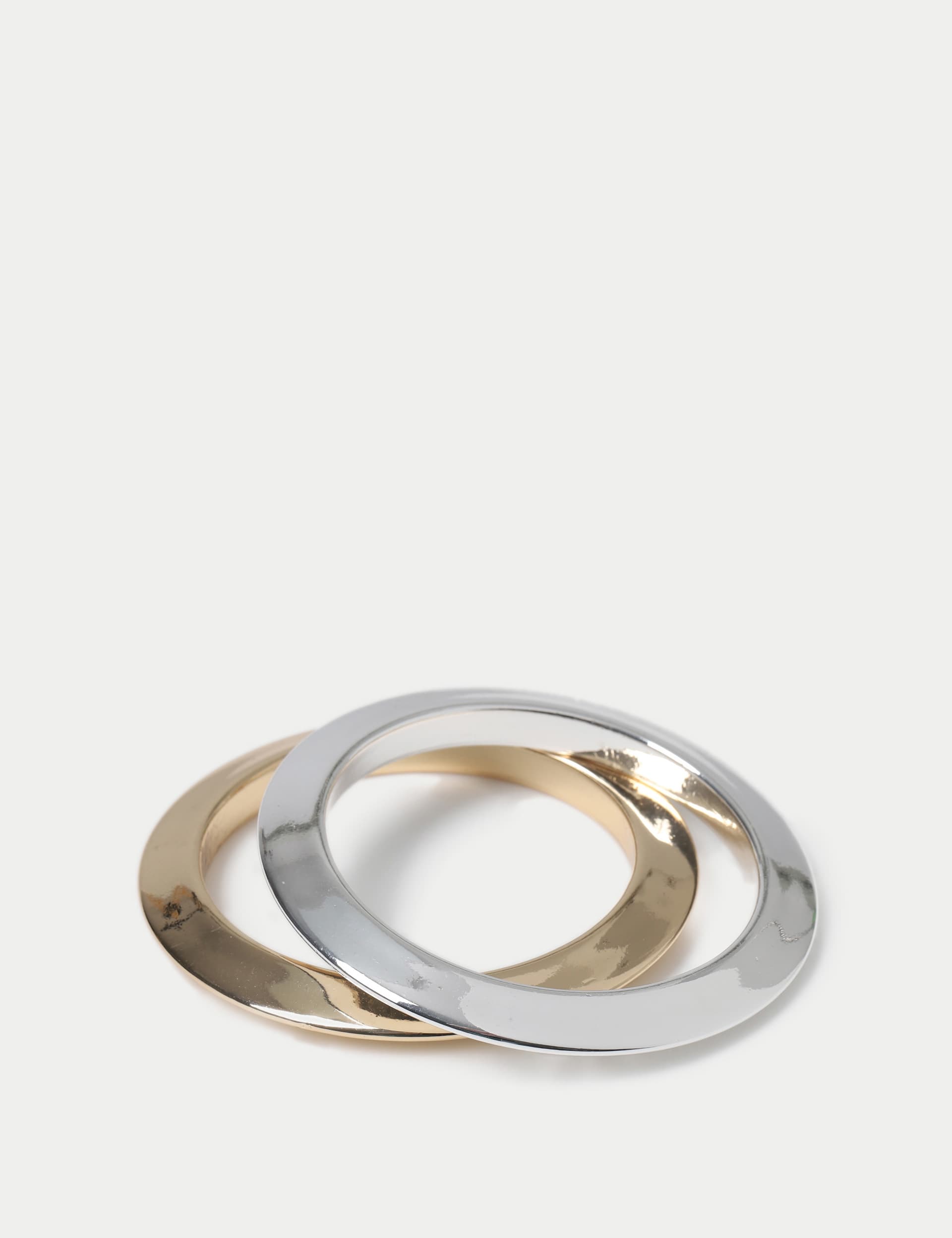 M&S Women's 2 Pack Mixed Metal Bangle Set