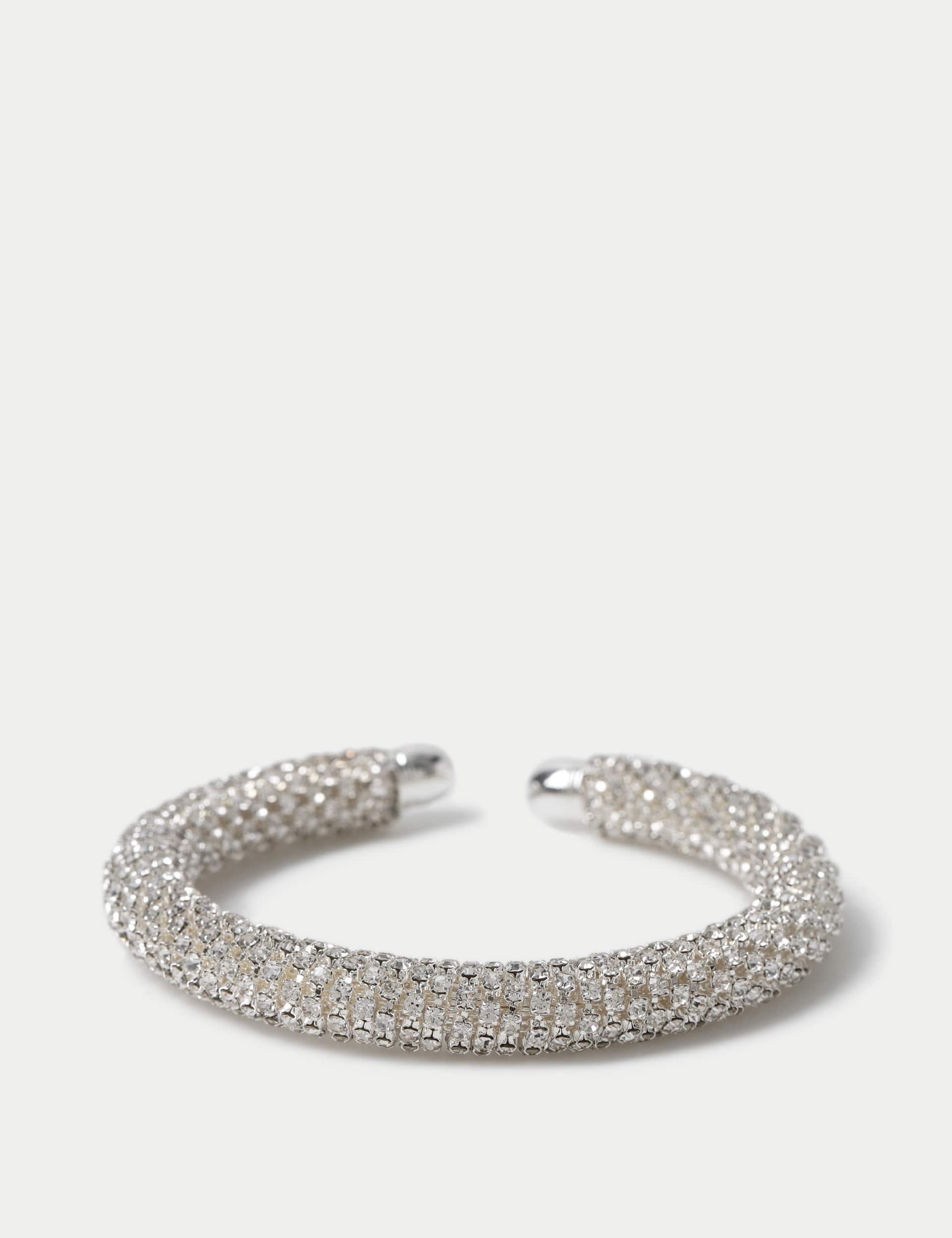 M&S Women's Silver Tone Cup Chain Bangle  Silver