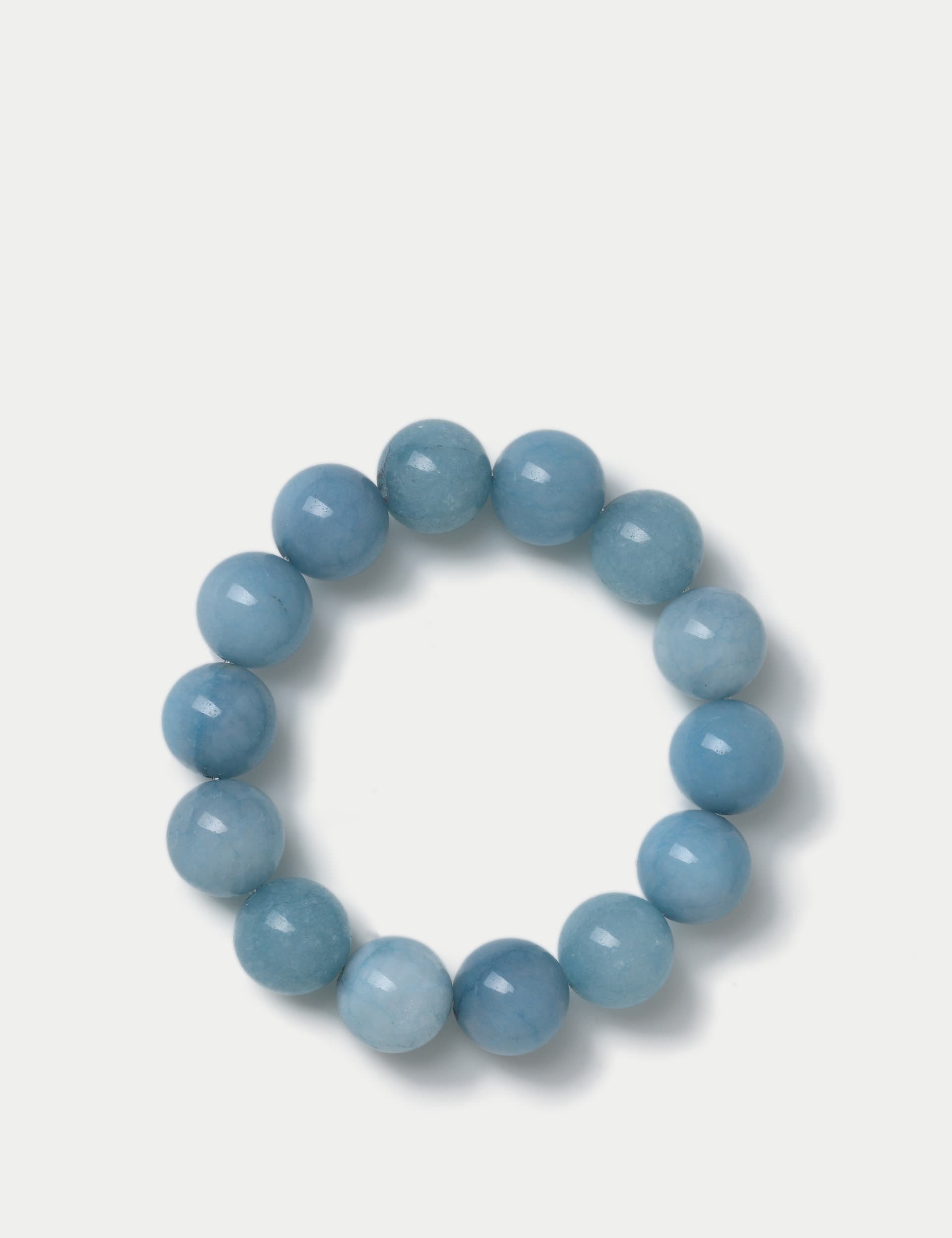 Autograph Women's Real Stone Jade Blue Sphere Wristwear, Blue