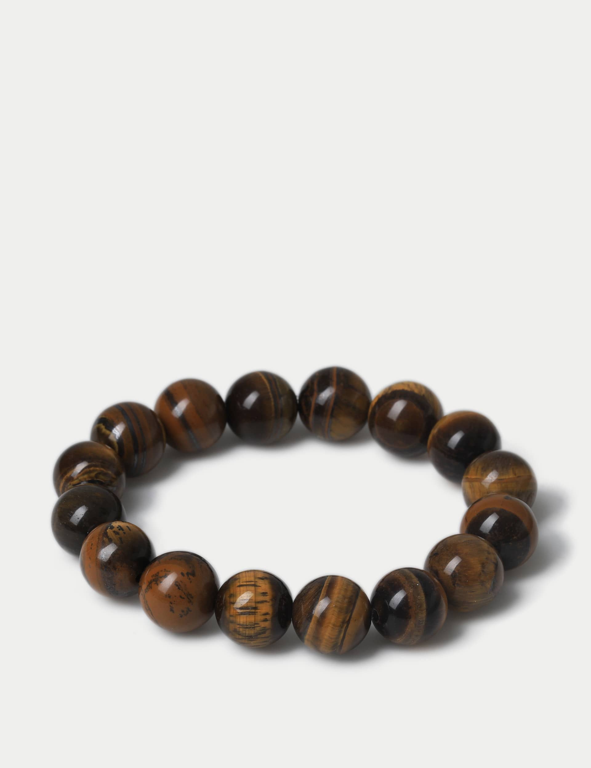 Autograph Women's Real Stone Tigers Eye Sphere Wristwear - Brown, Brown