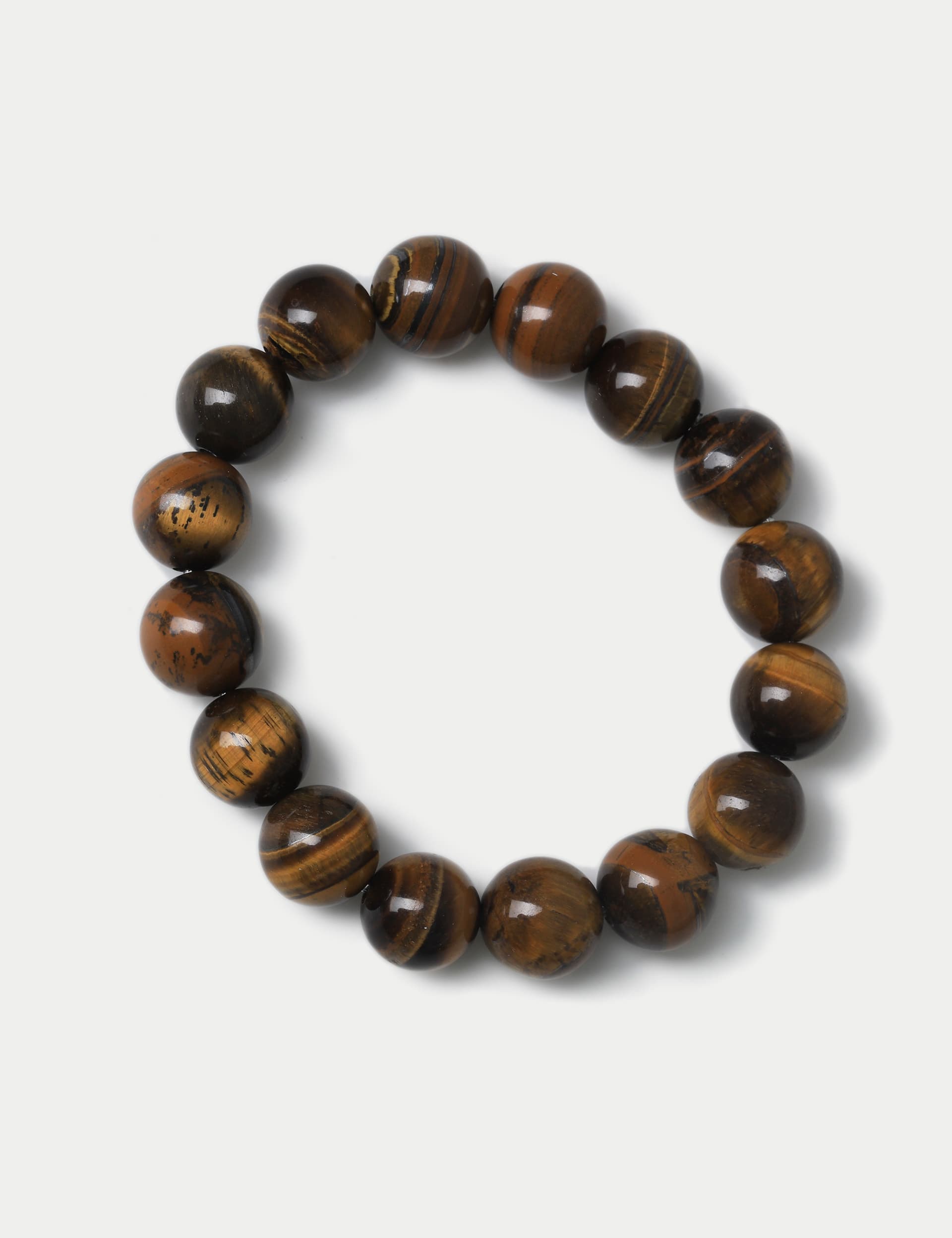 Autograph Women's Real Stone Tigers Eye Sphere Wristwear - Brown, Brown