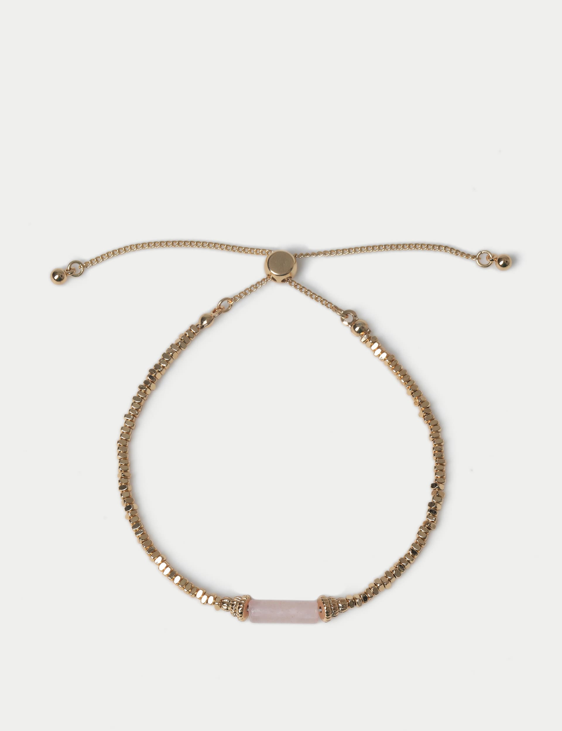 M&S Women's Gifting Rose Quartz Detail Wristwear - Gold, Gold