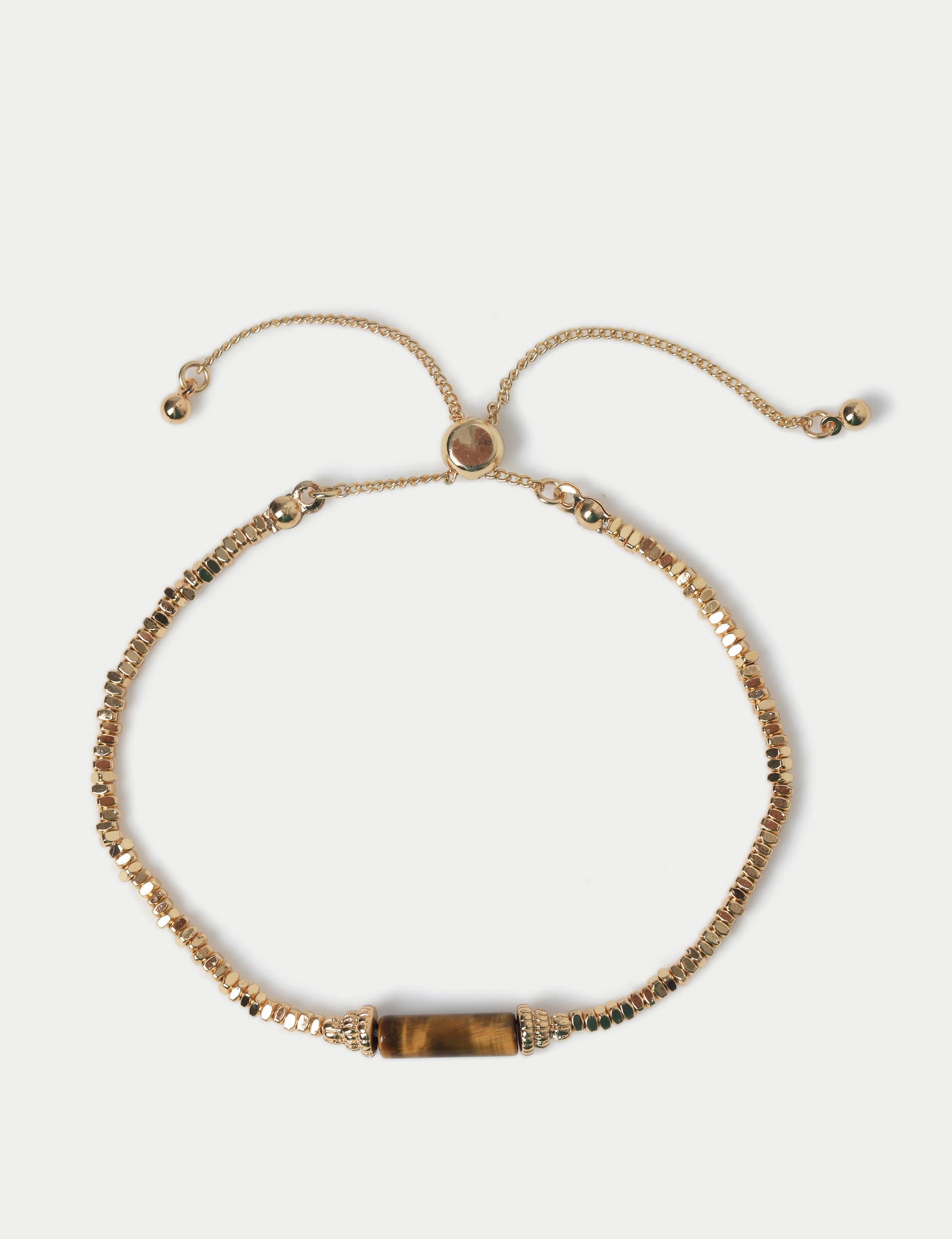 M&S Women's Gifting Tigers Eye Detail Wristwear - Gold, Gold