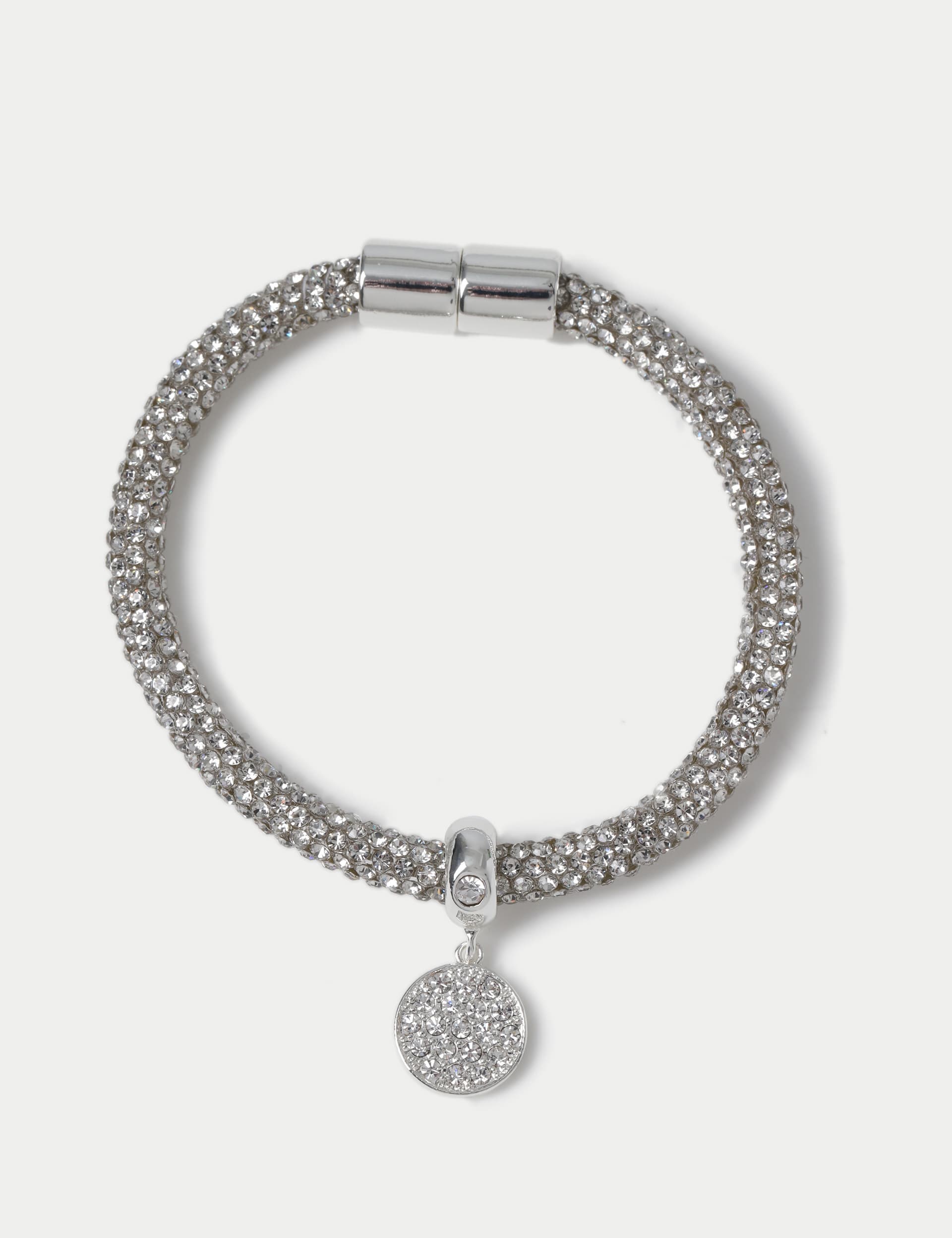 M&S Women's Rhinestone Disc Detail Wristwear - Silver, Silver