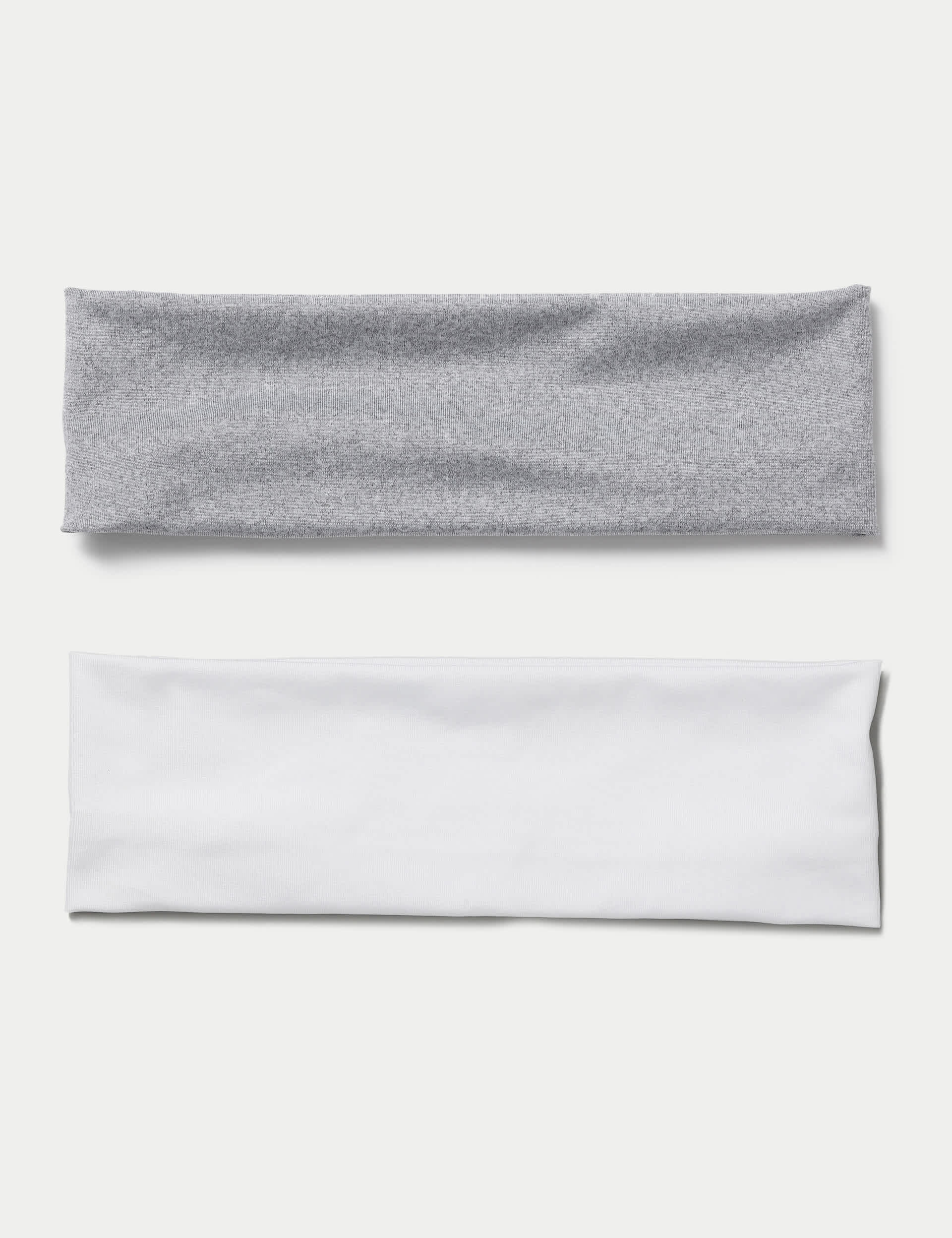 M&S Women's 2 Pack White and Grey Hair Bandeau  Grey