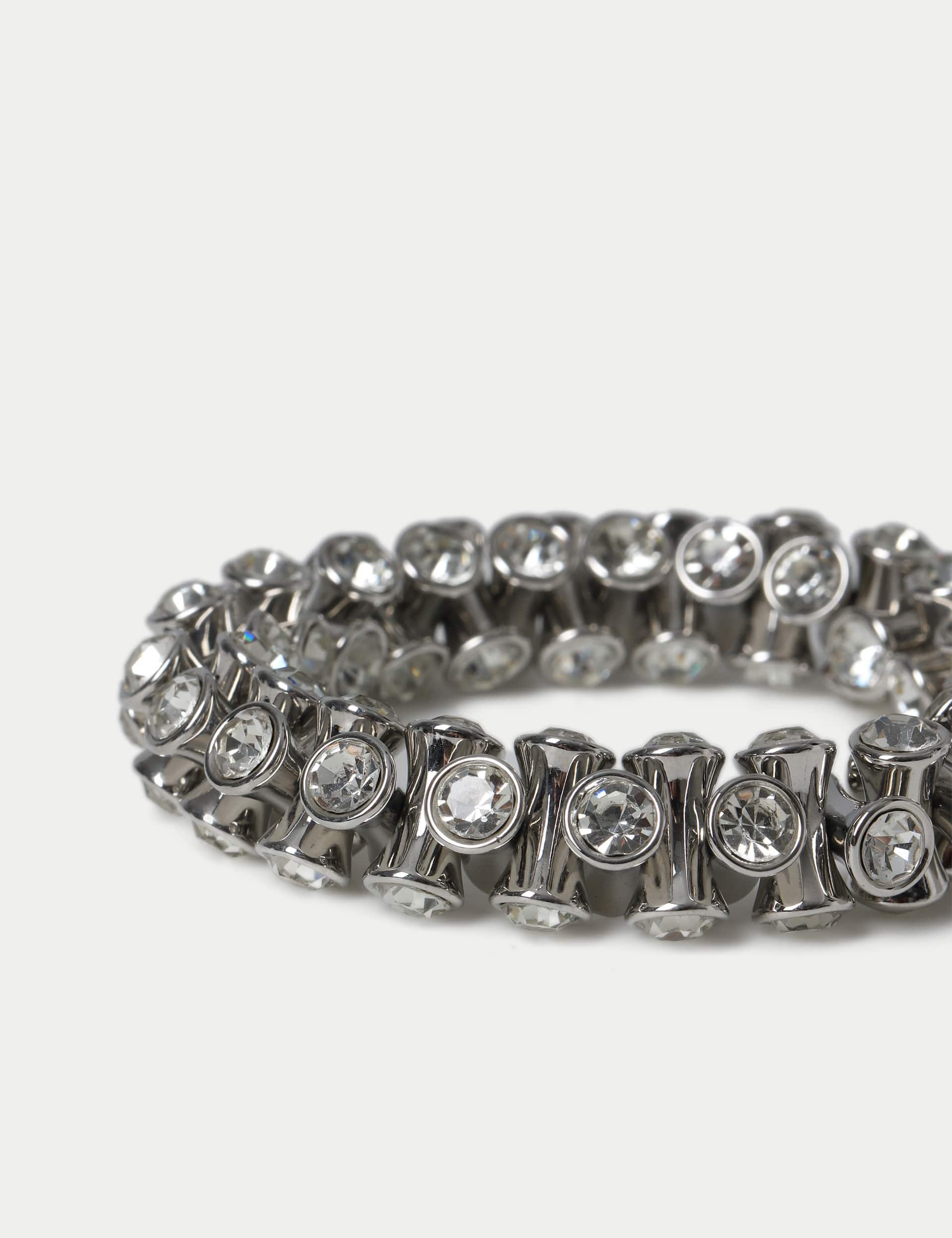 M&S Collection Women's Rhinestone Bracelet - Silver, Silver