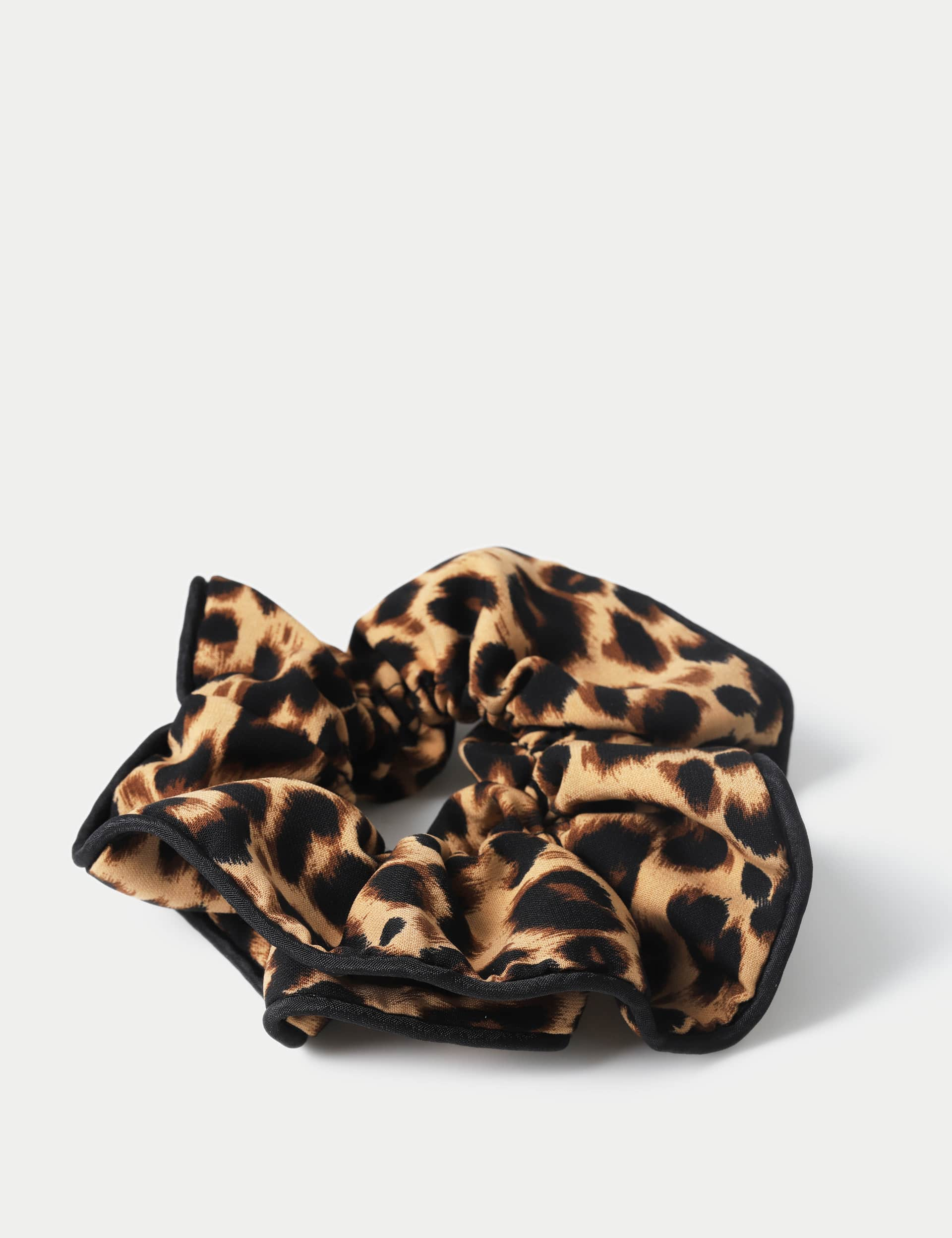 M&S Collection Women's Leopard Print Hair Scrunchie - Brown, Brown