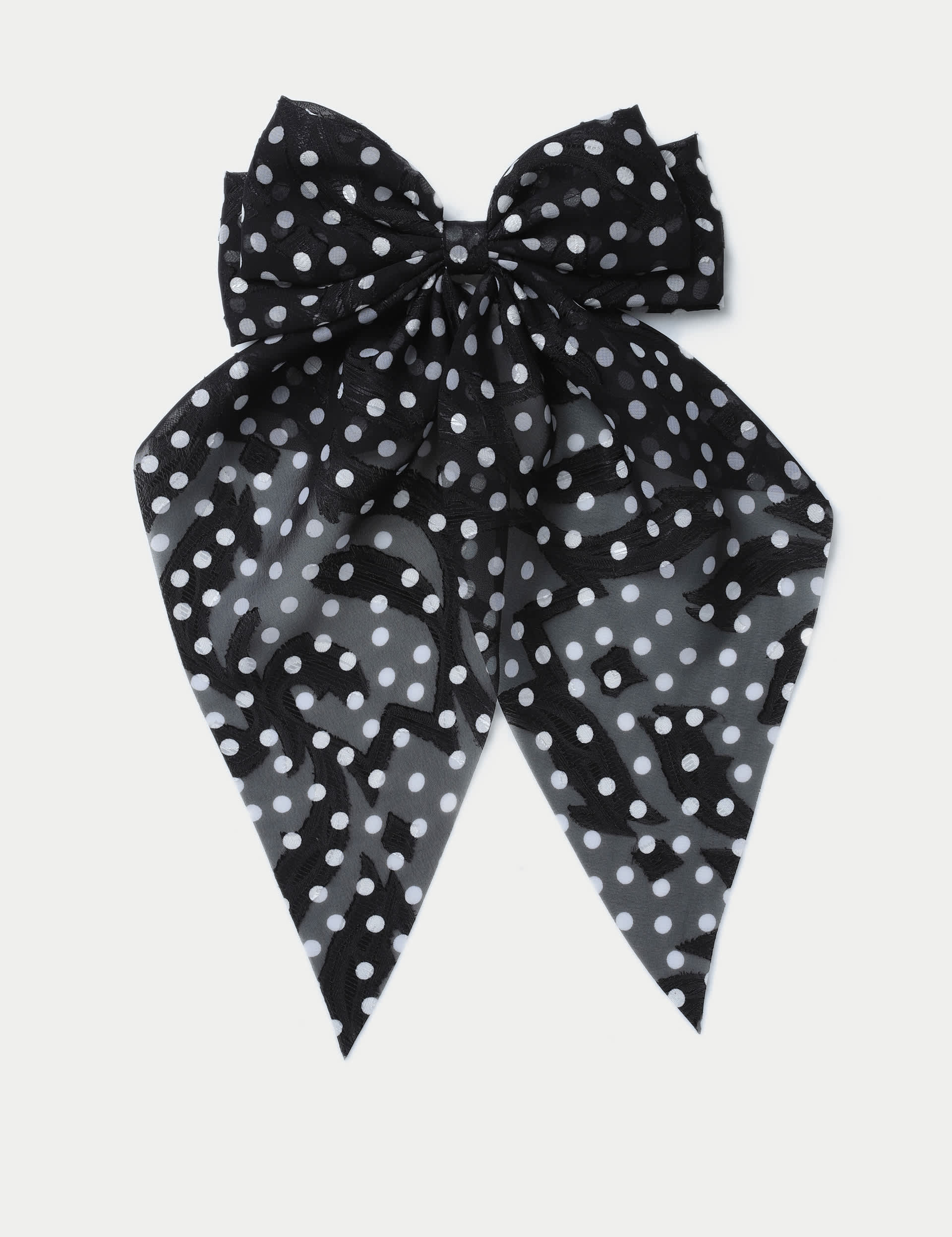 M&S Women's Polka Dot Oversized Bow - Black, Black