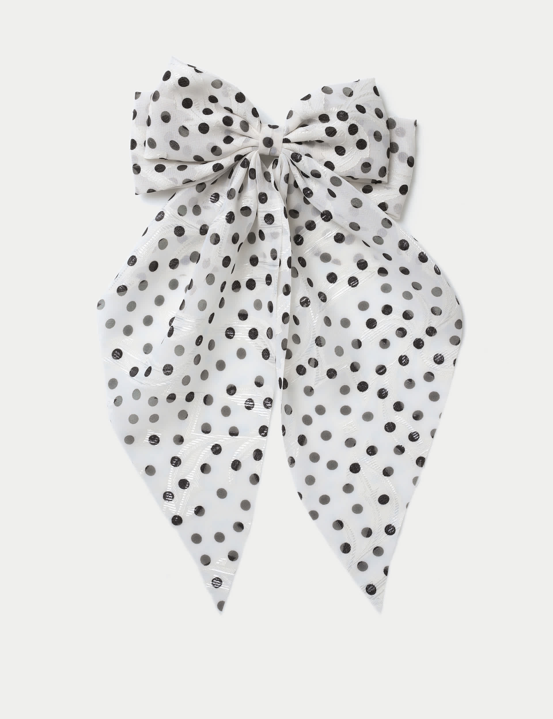 M&S Women's Polka Dot Oversized Bow - Black/White, Black,Black/White